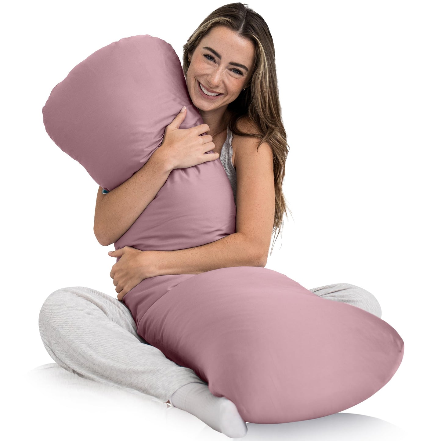 SleepCloud Weighted Body Pillow 6.5lbs - Weighted Pillow for Deeper Sleep (41" x 10") - Cooling Body Pillows for Adults, Full Body Pillow for Sleeping, Side Sleeper Body Pillow with Cover