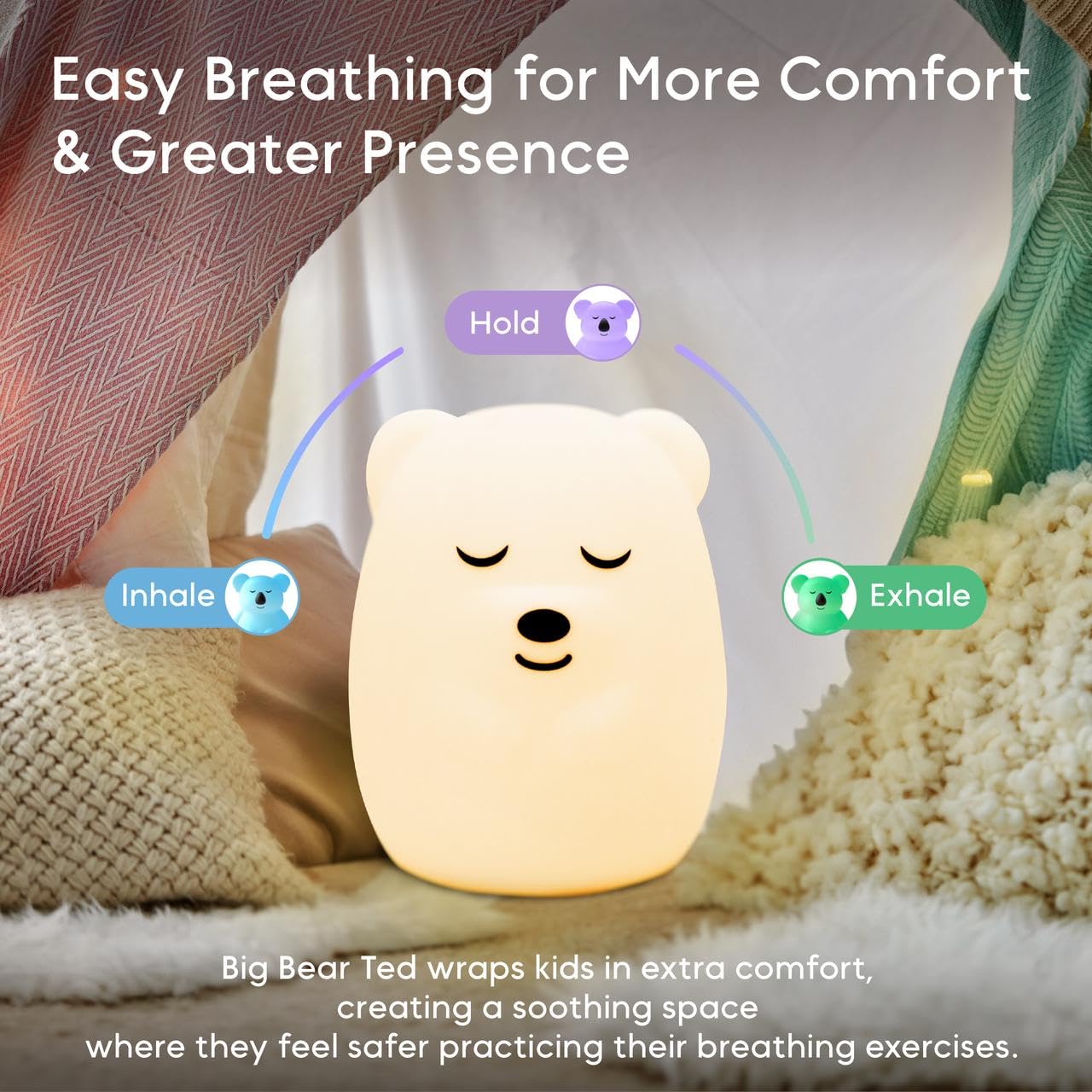 Breathing Pal Plus 'Kyle' - Mindfulness Breathing Light, Guided Visual Meditation Breathing Light, Anxiety Relief Items for Calm Down Corner/Meditation/Sleep Aid for Adult&Kid