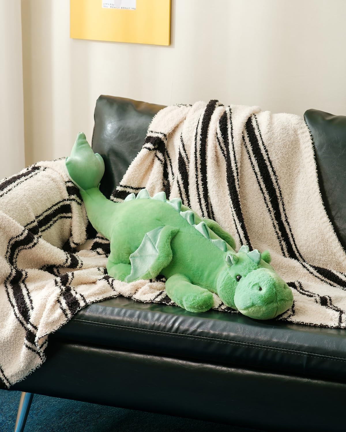 35.4" Weighted Dragon Plush Toy, 5lb Weighted Stuffed Animals, Silent Glass Beads Large Dragon Pillow for Sensory Relaxation for Kids and Adults, for Bedtime & Lounging