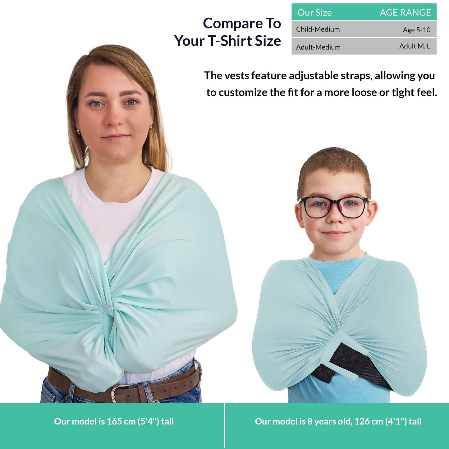 Toddler Compression Shirt for Kids | Sensory Compression Top for Autism, ADHD & Anxiety | Boys & Girls | Deep Pressure Clothing for Kids Sensory | Adjustable Calming Vest Sleeve