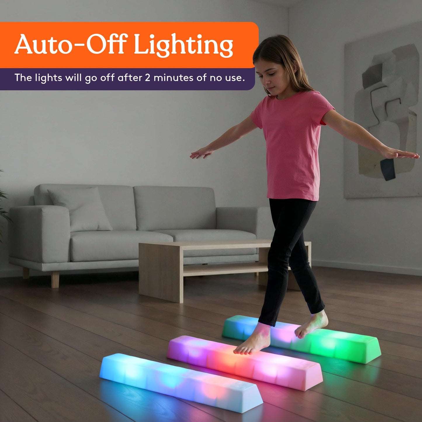 Special Supplies LED Stepping Stones for Kids -Light-Up Balance Blocks- Coordination & Balance for Toddlers & Children- Durable Non-Slip Rubber, Safe Indoor & Outdoor Play