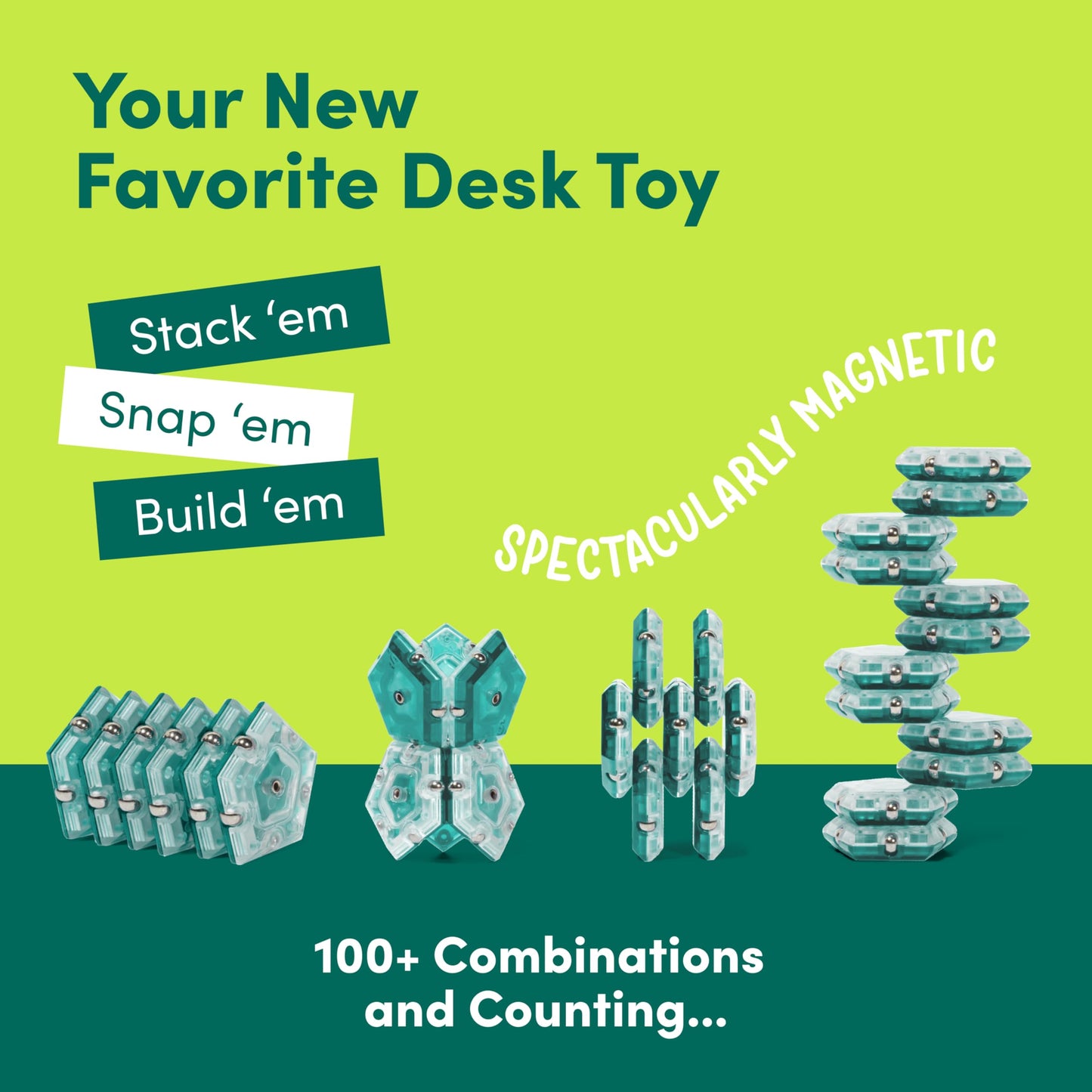 Speks Geode Magnetic Fidget Toy | Sensory Desk Toy for Adults & Teens 14+ | Stress Relief Gift | Sphere, Cool