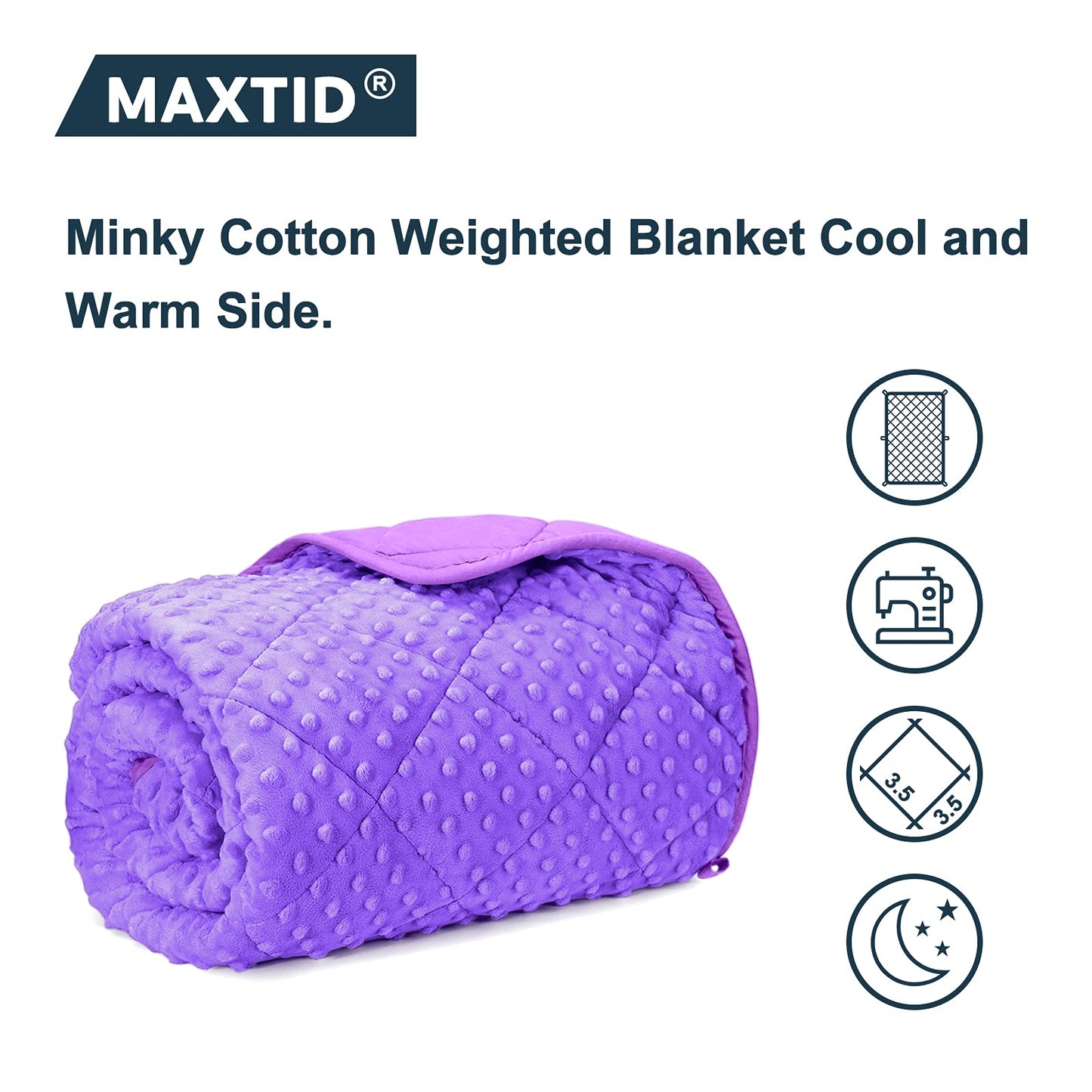 MAXTID Weighted Blanket for Kids 5lbs 36"x48" Cotton Blanket for Boys & Girls Weighted Throw Blanket Children Bedding Gifts for 3 4 5 6 7 8+ Year Old Kids Small Weighted Comfort Blanket