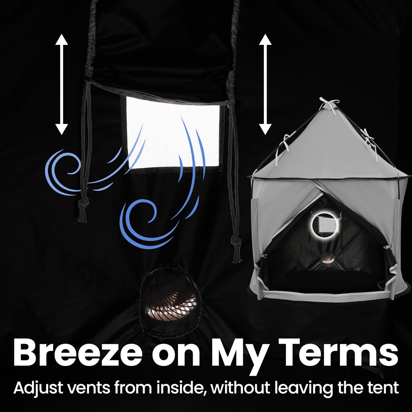 Blackout Sensory Tent, CPC Certified Calm Space for Autism Kids | Blackout Fabric, with Fan Port and Air Vent, CPC Certified Safe Structure, Spacious 39 x 39 x 45 in, Easy Setup