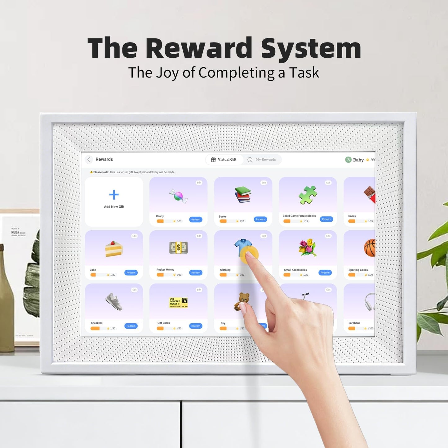 10.1" Smart Chore Chart & Visual Schedule for Kids - Digital Daily Routine Board, Neurodivergent Friendly Gamified Planner display, App Syncs w/ Google Calendar, No Subscription (Classic Routine Edition)