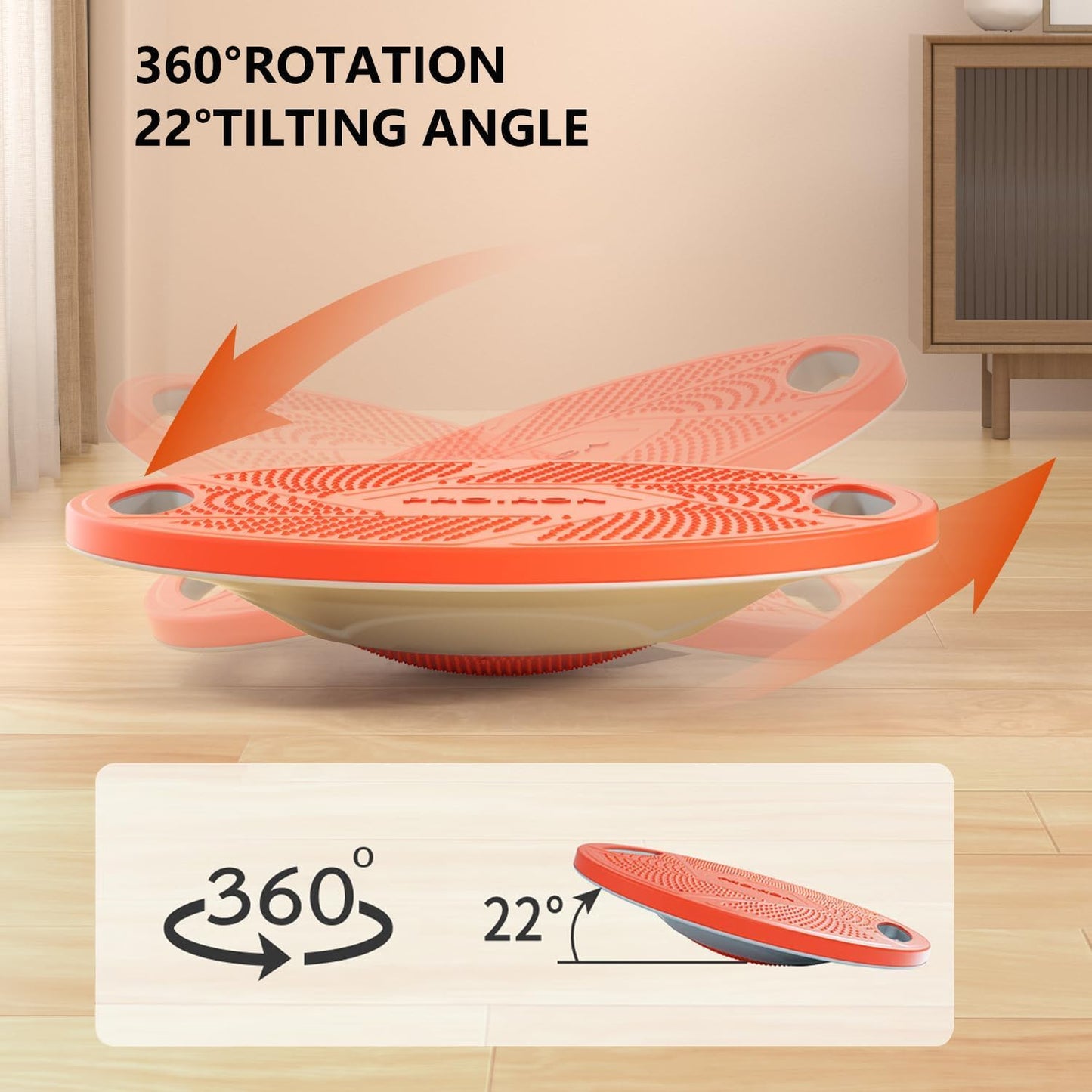 PROIRON Upgraded Wobble Balance Board, 16.34”TPE Non-Slip Stability Board, Portable Exercise Balance Trainer with Handle for Home Gym, Standing Desk, Core Training & Physical Therapy for Adults Kids