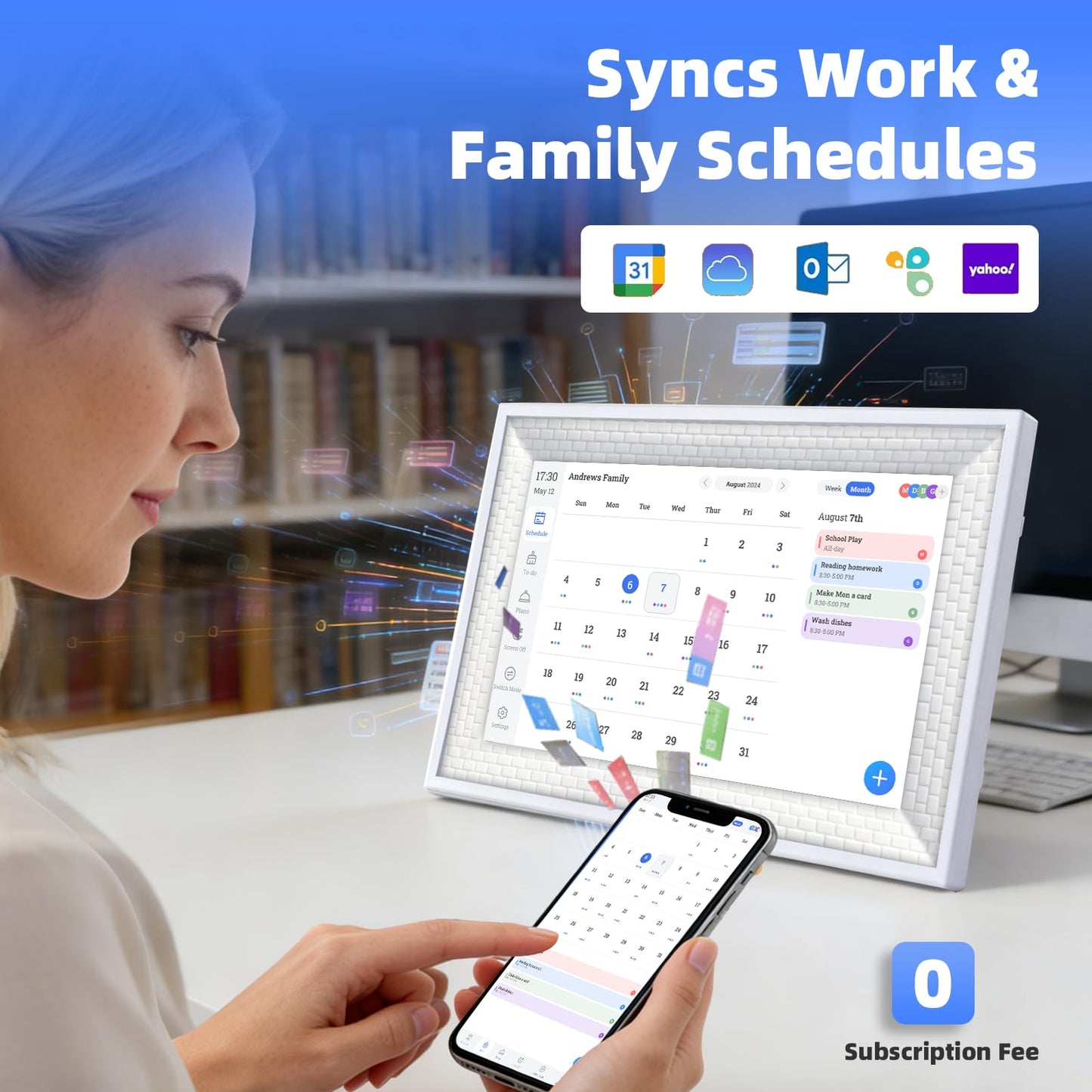 10.1" Smart Chore Chart & Visual Schedule for Kids - Digital Daily Routine Board, Neurodivergent Friendly Gamified Planner display, App Syncs w/ Google Calendar, No Subscription (Classic Routine Edition)