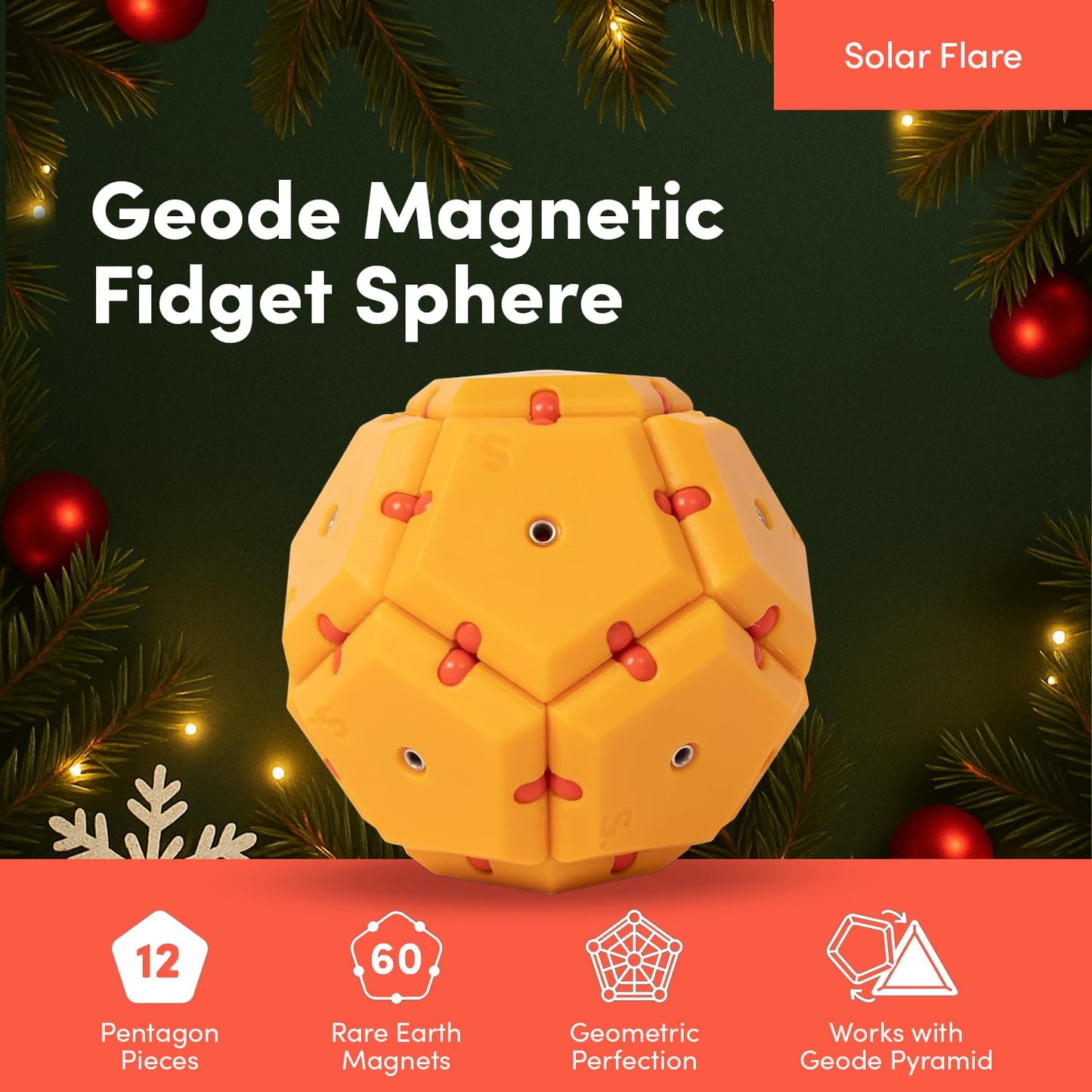 Speks Geode Magnetic Fidget Toy | Sensory Desk Toy for Adults & Teens 14+ | Stress Relief Gift | Sphere, Cool