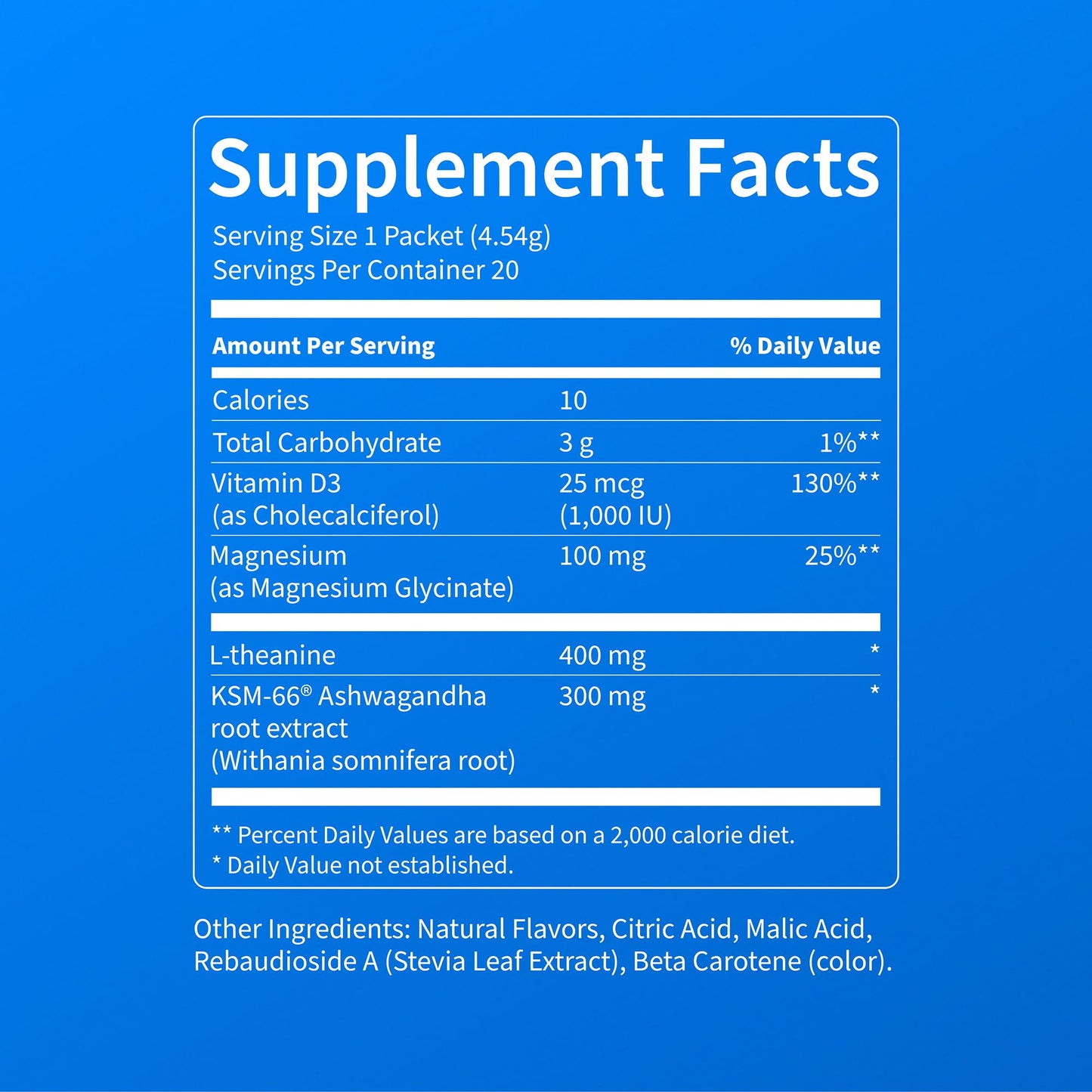 Nello Supercalm Powdered Drink Mix, Cortisol Reducer and Sleep Aid Supplement, L Theanine, Ksm-66 Ashwagandha, Magnesium Glycinate, Vitamin D 3, No Sugar, Non GMO, On The Go, 20 Ct, Raspberry Lemonade