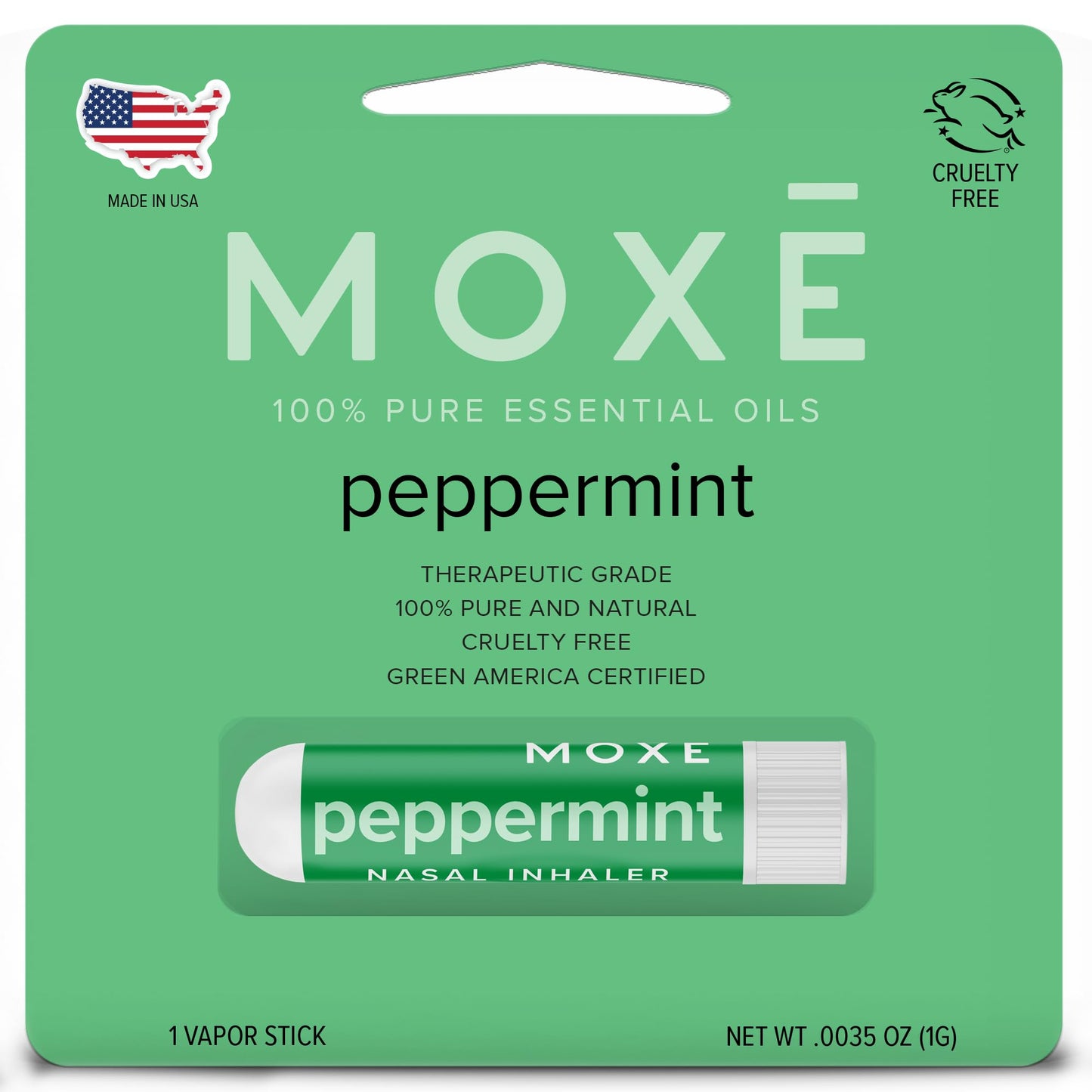 MOXE Lavender Essential Oil Nasal Inhaler, Therapeutic No-Mess Aromatherapy, Relaxation, Naturally Calming, Before Sleep Routine, Uplifts Mood, Pure and Undiluted, Made in USA (1 Pack)
