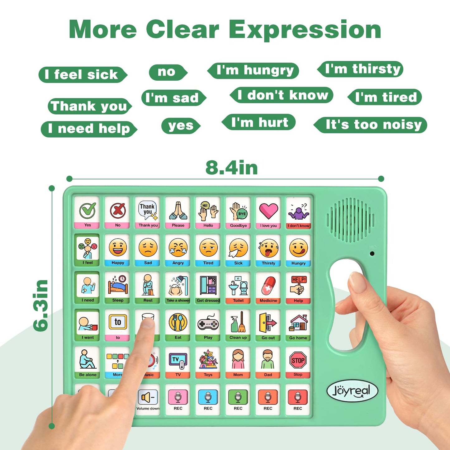 Joyreal AAC Device for Autism, Non Verbal Communication Tools for Speech Therapy & Stroke Rehab. Communication Tablet, Autism Talking Aids with 8 Programmable Buttons & Adjustable Volume