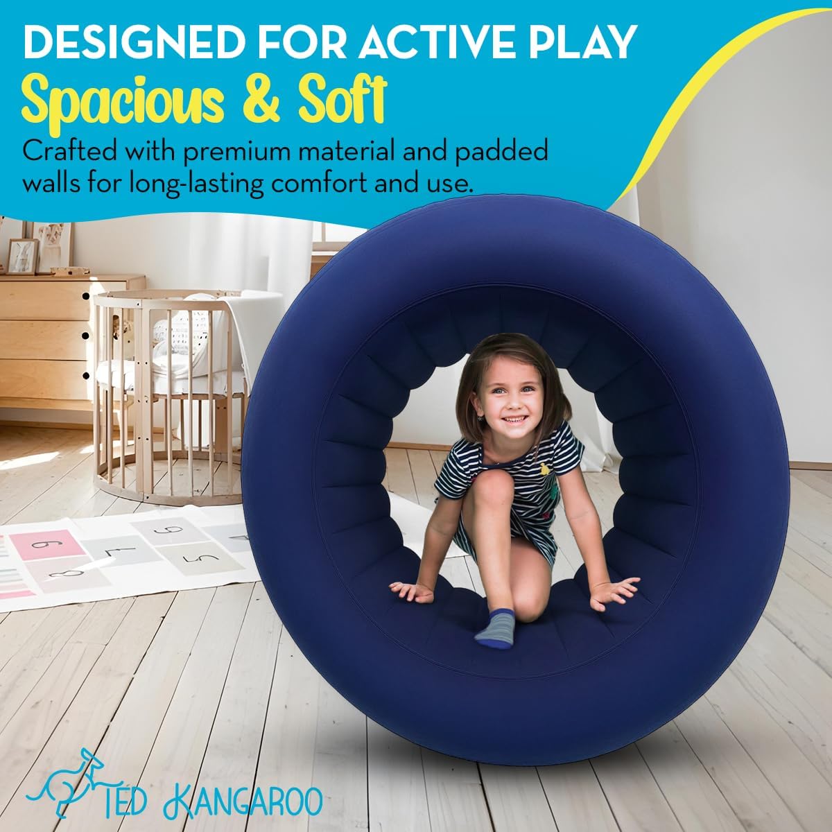 TED KANGAROO Cloudbounce Barrel Roll Sensory Chair – Calming Vestibular | Deep Pressure | Reinforced 2025 Edition | Durable, Easy to Clean