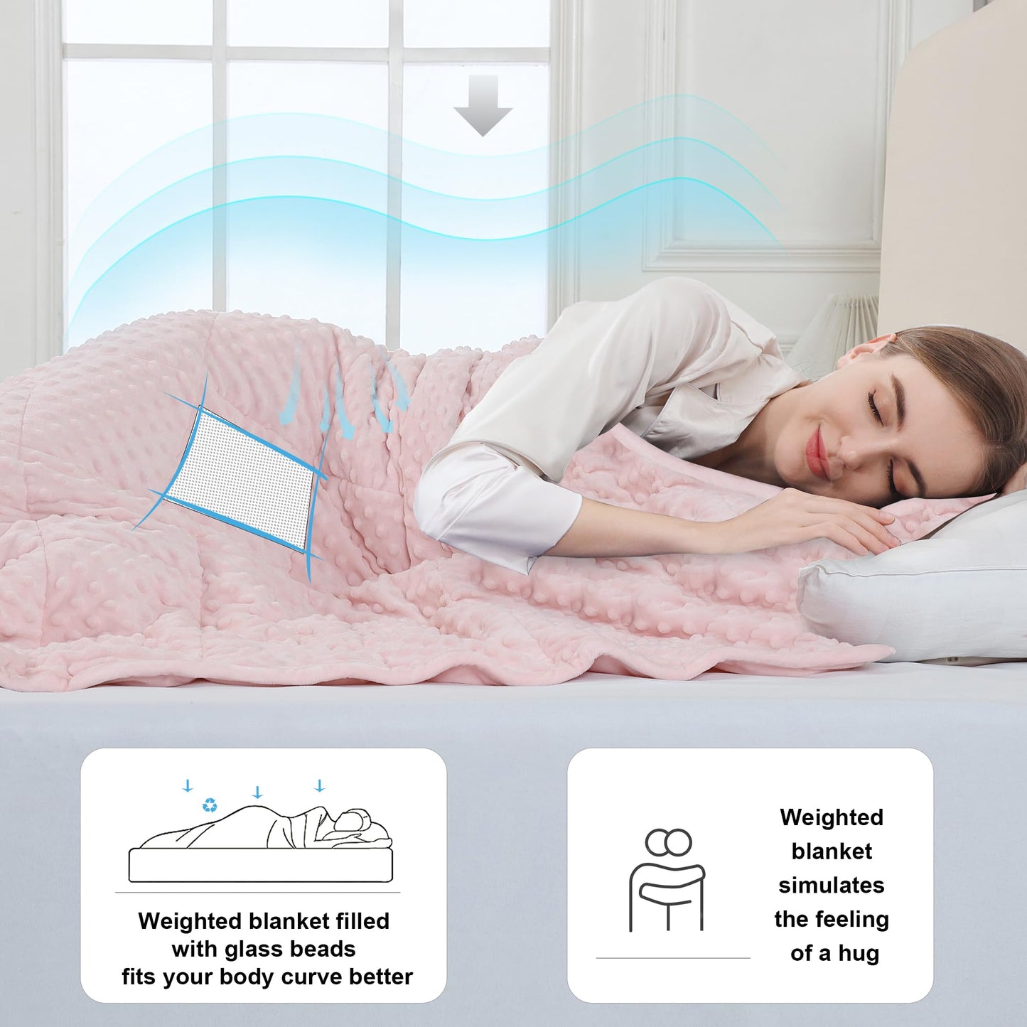 Alomidds Weighted Blanket, Luxury Velvet Weighted Blankets for Kids,Warm and Breathable Soft and Comfort Minky, Cute Heavy Blanket with Premium Glass Beads (41"x60" 7LBS, Purple)
