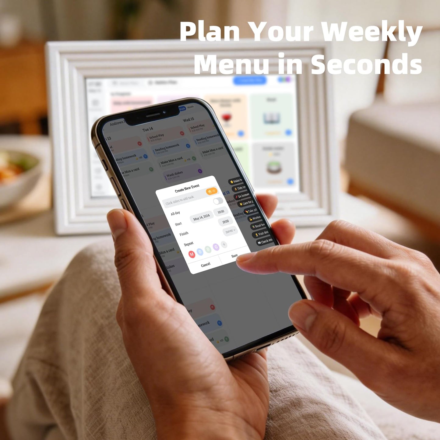 10.1" Smart Chore Chart & Visual Schedule for Kids - Digital Daily Routine Board, Neurodivergent Friendly Gamified Planner display, App Syncs w/ Google Calendar, No Subscription (Classic Routine Edition)