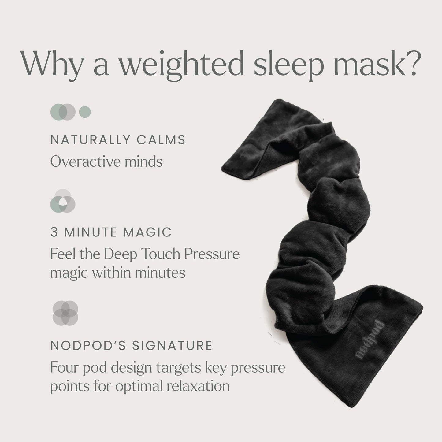 Nodpod Gentle Pressure Sleep Mask | Patented Light Blocking Design for Sleeping, Traveling & Relaxation - Sage