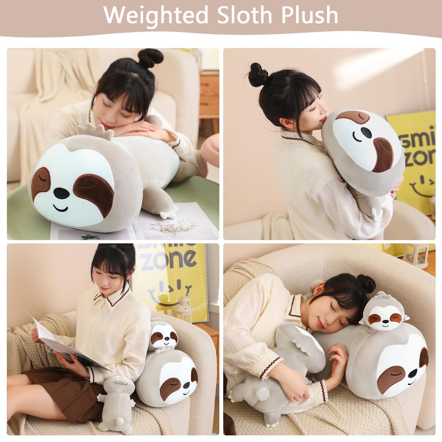 SQEQE Weighted Dinosaur Plush, Weighted Dinosaur Stuffed Animal, Dino Plushies Dino Pillow Toy Gift for Kids Adults 9.8 Inch, 0.8 Lbs