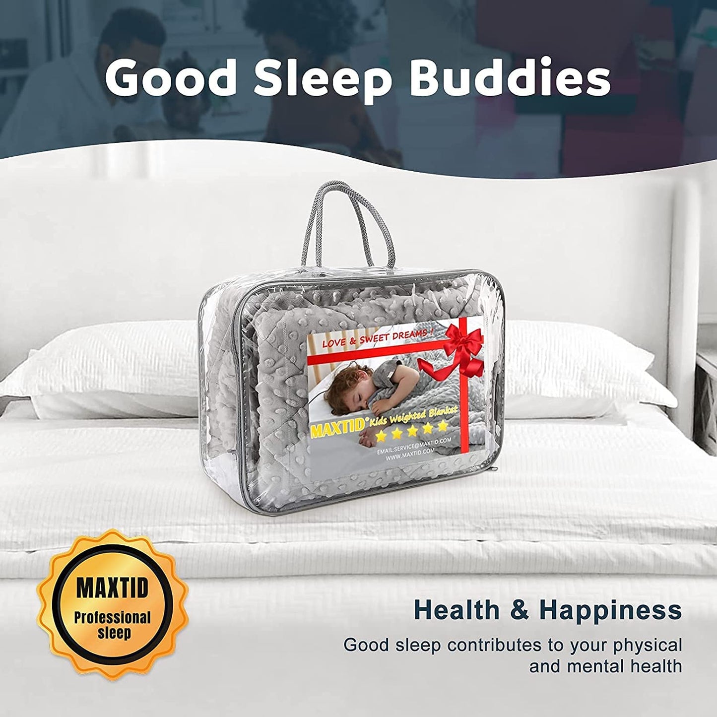 MAXTID Weighted Blanket for Kids 5lbs 36"x48" Cotton Blanket for Boys & Girls Weighted Throw Blanket Children Bedding Gifts for 3 4 5 6 7 8+ Year Old Kids Small Weighted Comfort Blanket