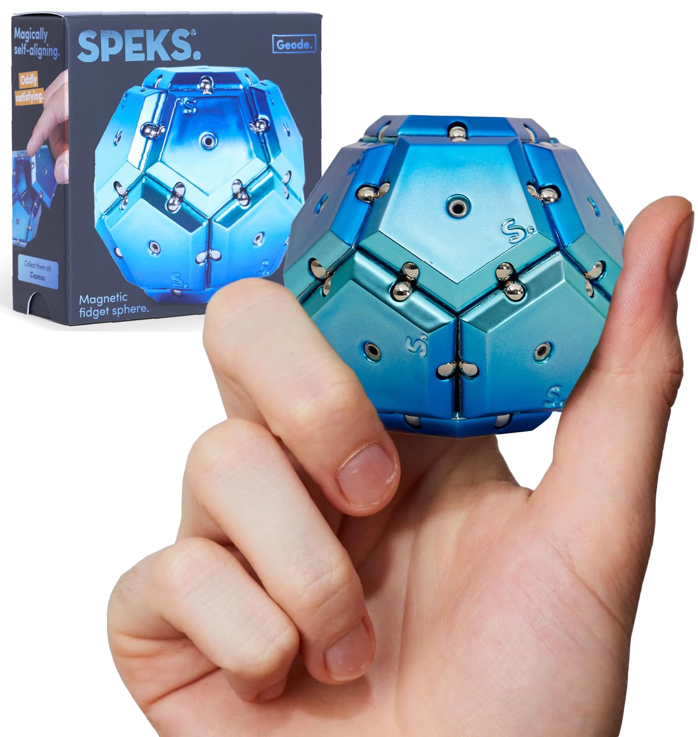 Speks Geode Magnetic Fidget Toy | Sensory Desk Toy for Adults & Teens 14+ | Stress Relief Gift | Sphere, Cool