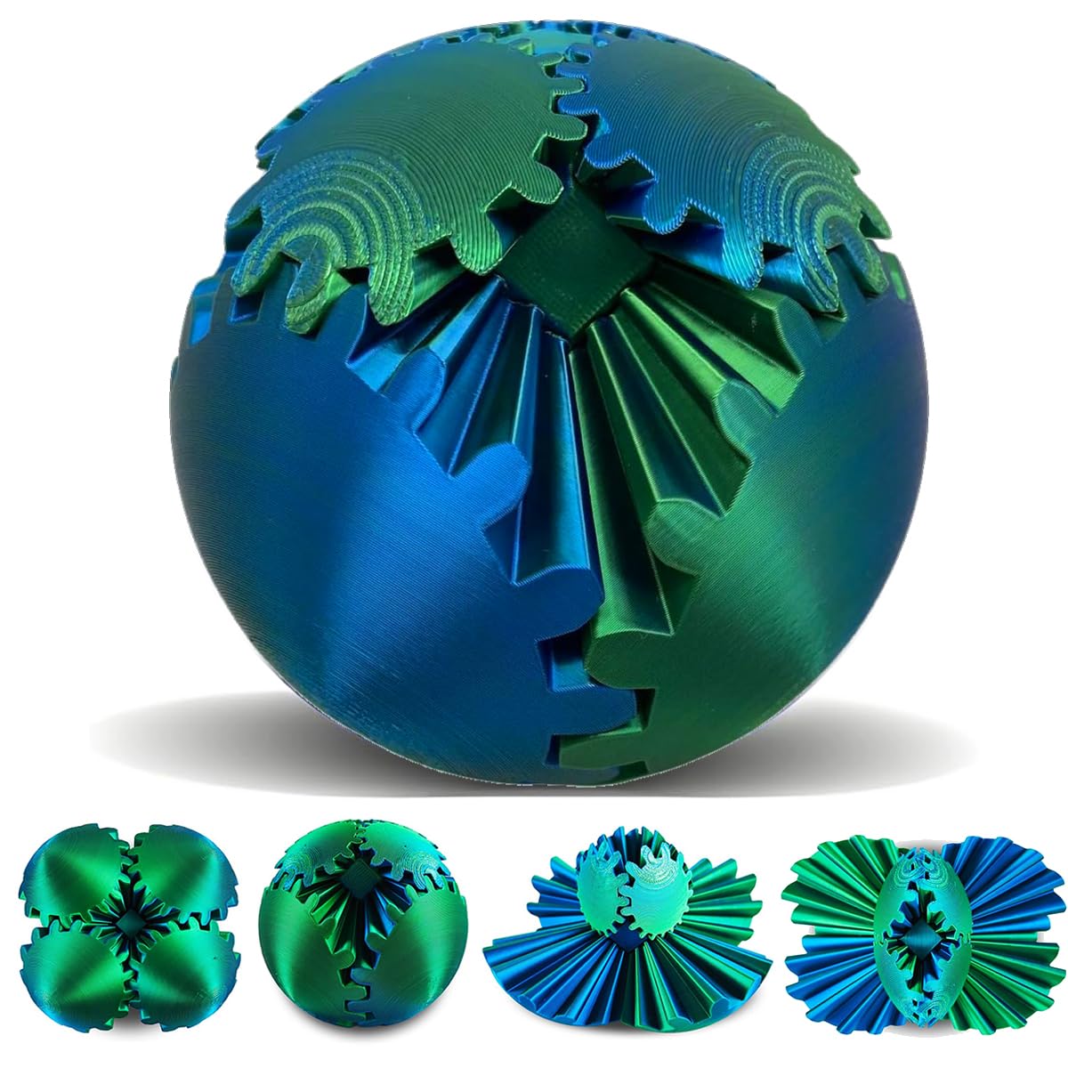 Gear Sphere, 3D Printed Gearsphere - The Steampunk Whirling Wonder Fidget Gear Ball, Gearsphere Cube Fidget Toy for Office and Home, Stress Relief Cool Stuff Toys Gift for 3+ Kids Adult (Purple)