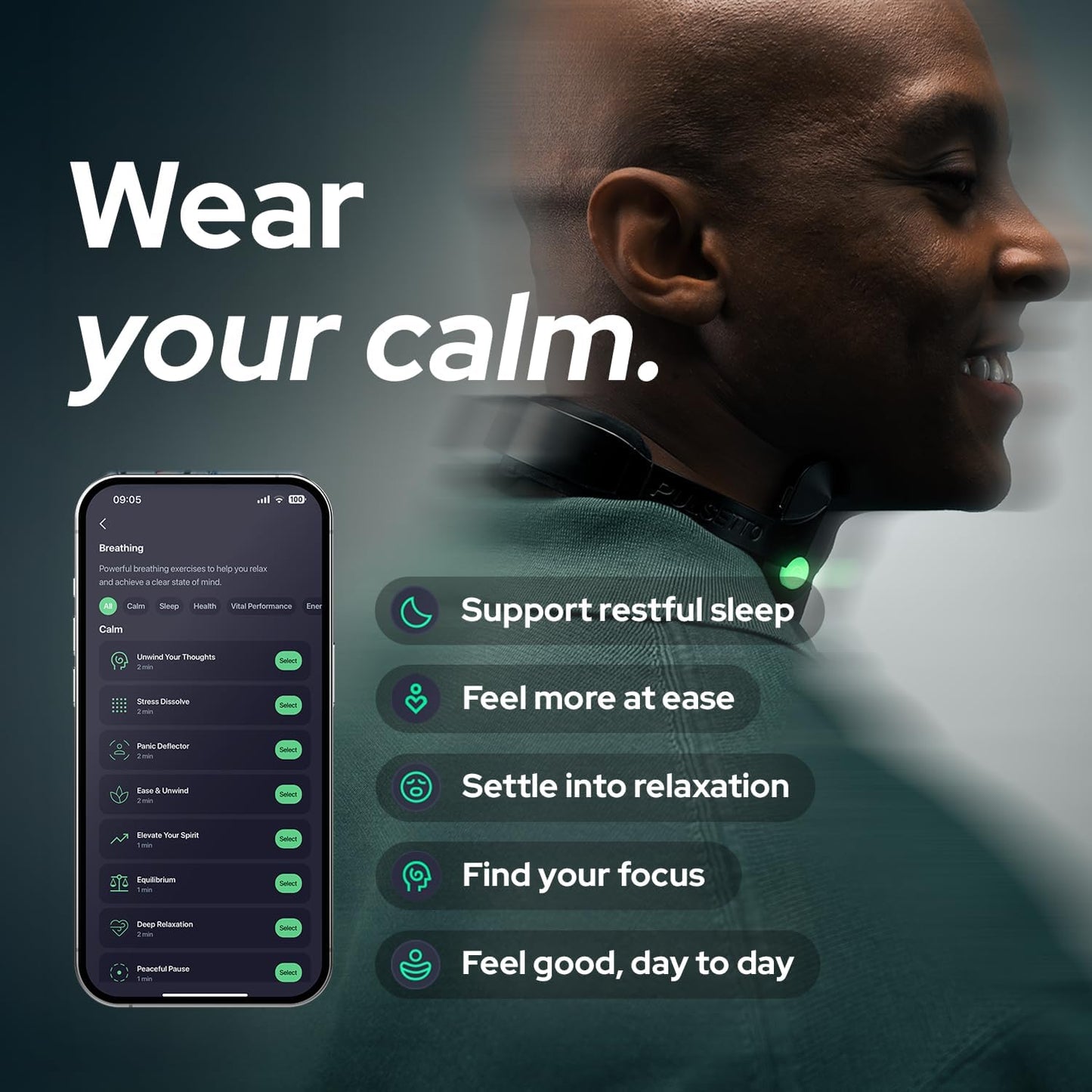 Vagus Nerve Stimulation Device for Calm, Stress & Sleep Support