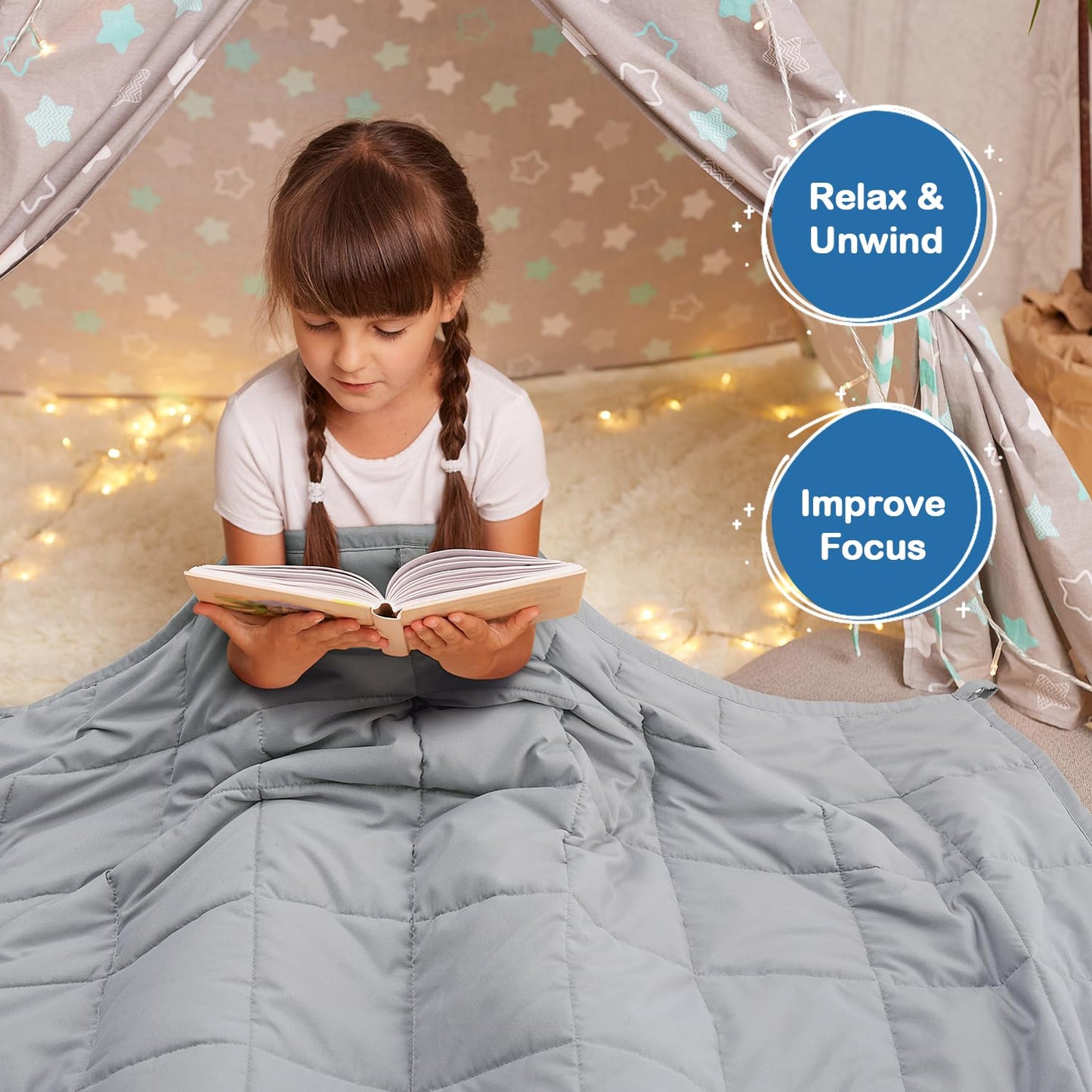 Kivik Weighted Blanket 3lbs, Blue Dinosaur Weighted Blankets, Cute Small Weighted Blankets 3 Pounds, Washable Soft Heavy Blanket Throw for All-Season, 36x48 Inches Blue