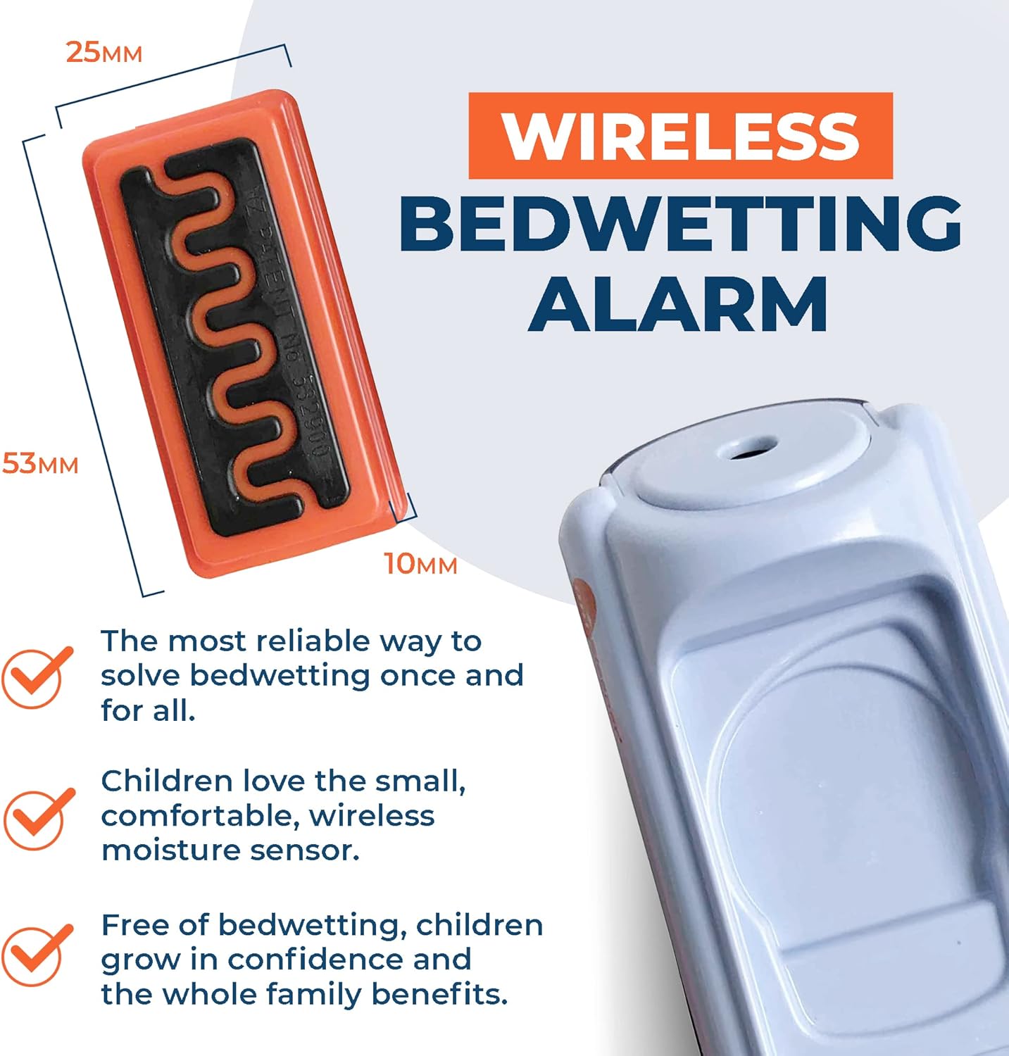 Eclipse Wireless Bedwetting Alarm for Kids and Older Children - Effective Enuresis Solution and Bed Wetting Sensor, Night Bedwetting Alarm