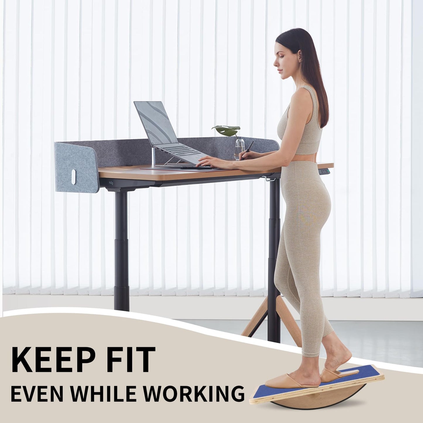Juoe Balance Board Wobble Board for Adults and Kids - Anti-Slip 350LBS Balance Board for Physical Therapy,Balance Training,Posture Correction,Standing Desk Core Strength Wooden Balance Rocker Board