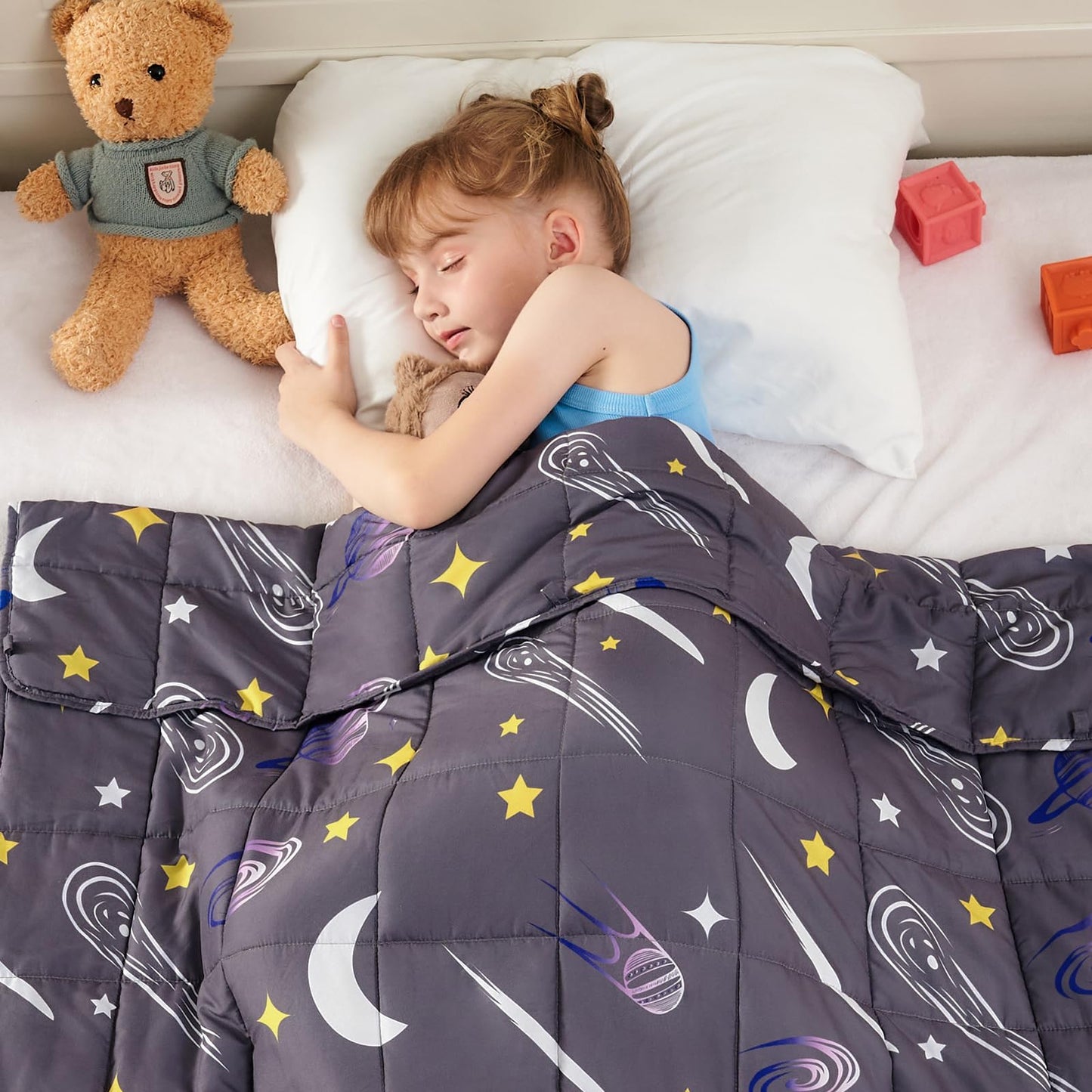 yescool Weighted Lap Pad 2 Pounds Weighted Lap Blanket, Space Plane Small Weighted Blanket, Weighted Throw Blanket Gifts for Travel Indoor Outdoor, 20"x30"