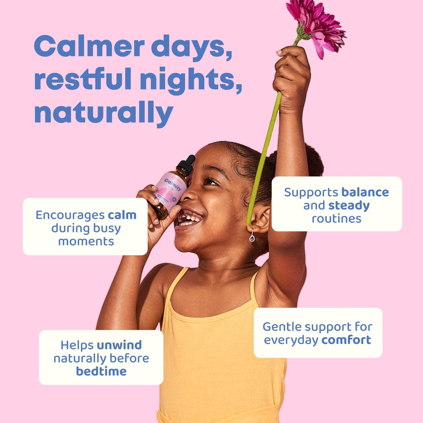 JoySpring Calmify Kids Magnesium Citrate Drops, 30 Servings, Ages 3+ | With chamomile and passion flower, fast-absorbing support for calm and relaxation, sugar-free vegan liquid, gentle daily use