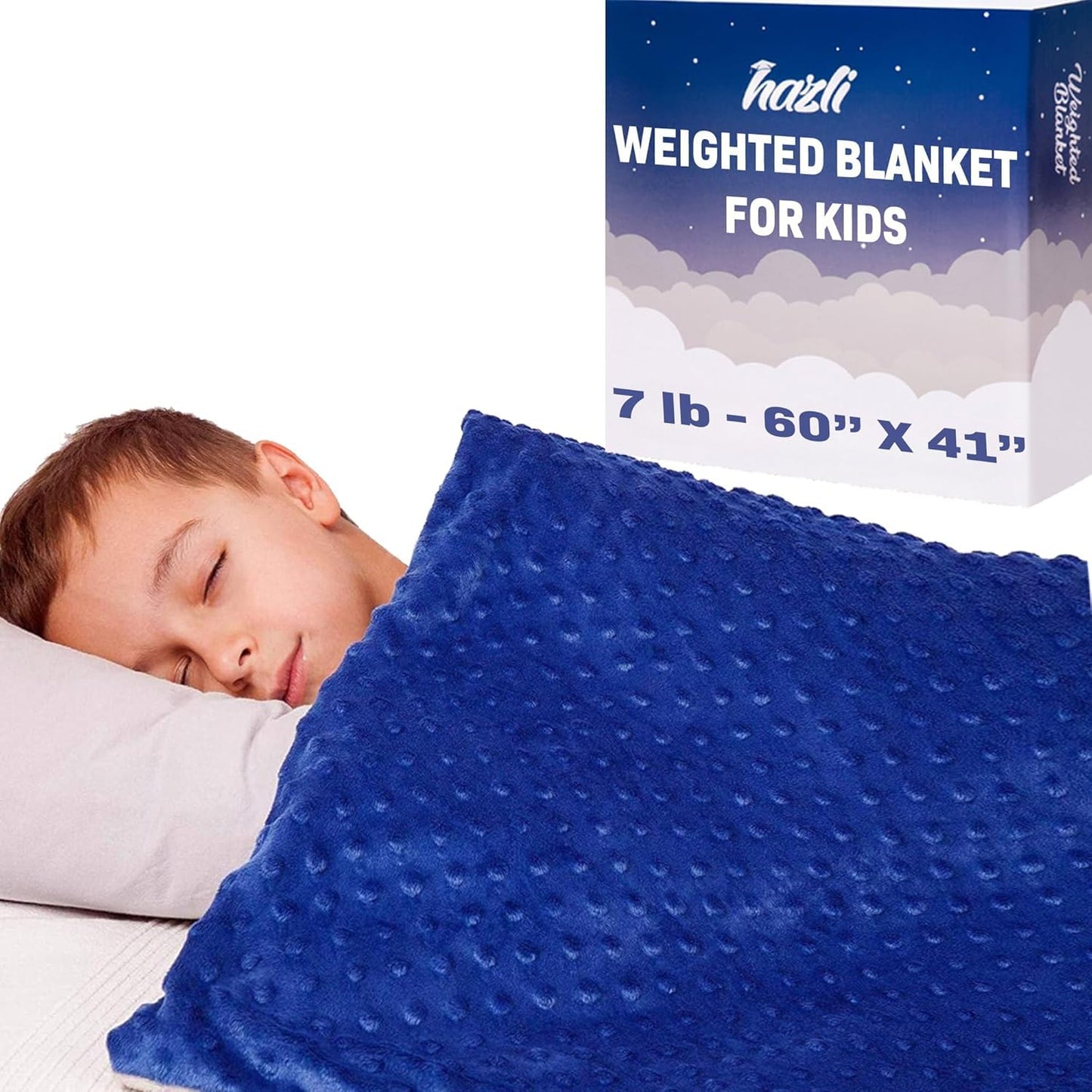hazli Super-Soft Kids Weighted Blanket 5 Pounds - Weighted Blanket for Kids - Easy to Clean, Washable Minky Cover - 36x48 Inches 5lbs Child - Small Heavy Blanket for Girls and Boys