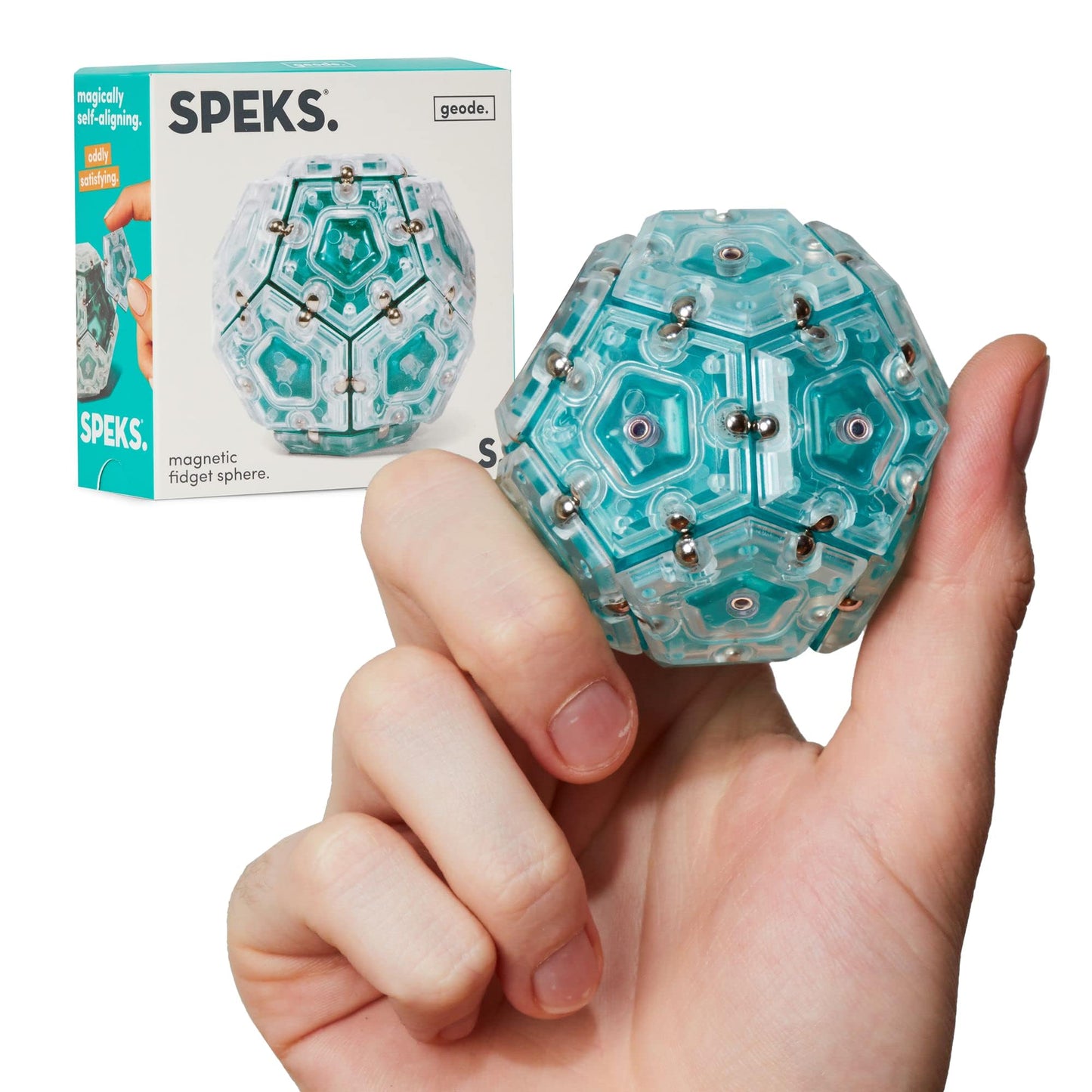 Speks Geode Magnetic Fidget Toy | Sensory Desk Toy for Adults & Teens 14+ | Stress Relief Gift | Sphere, Cool