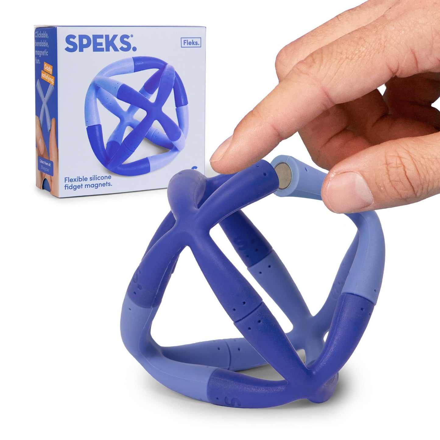 Speks Fleks Flexible Silicone Magnetic Fidget Toy - Fun Desk Toy for Adults & Teens 14+ | Sensory Gadget, Stress Relief | 6-Piece Set, Evergreen