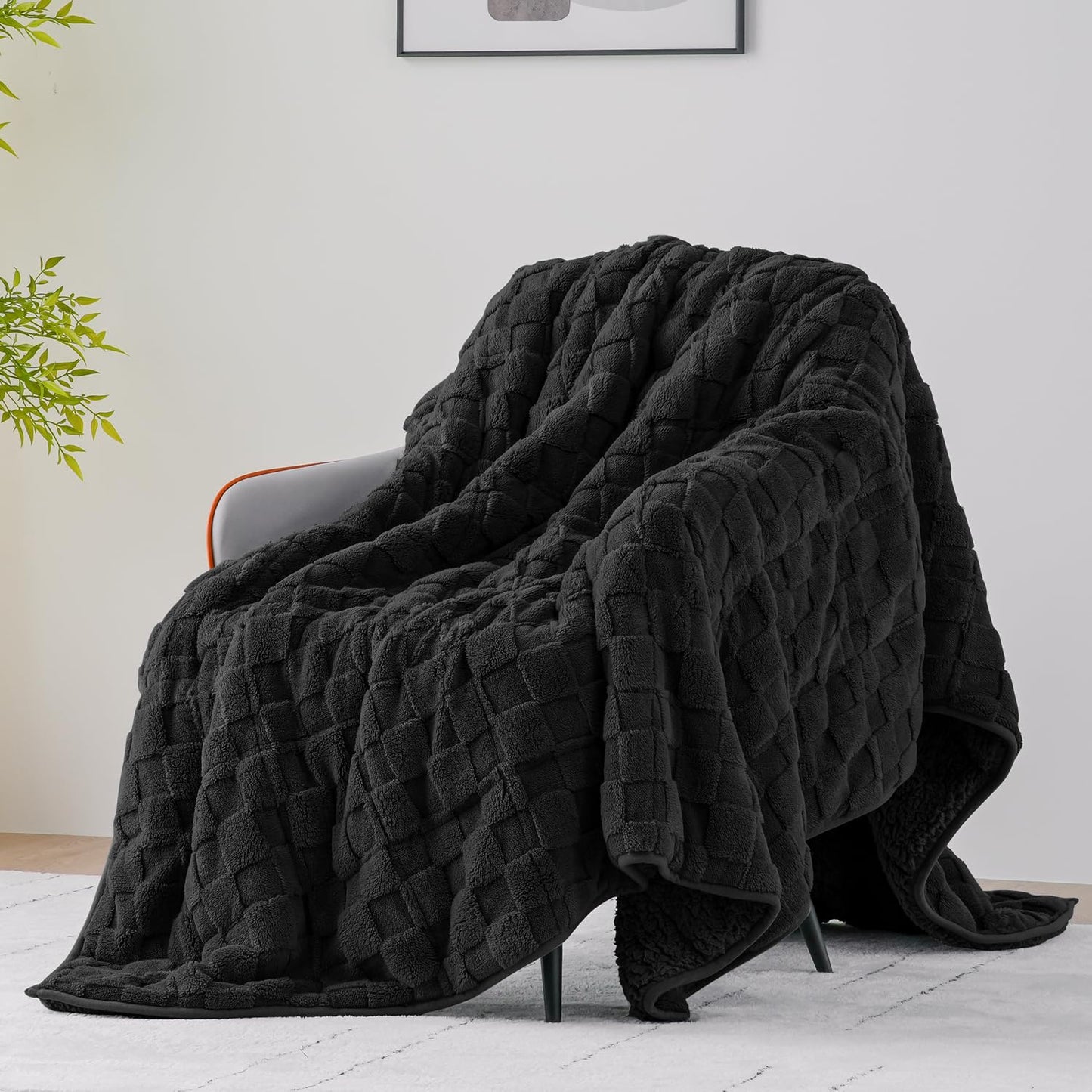 Uttermara Weighted Blankets for Adults Queen Size, 15lbs 60x80 inches Blanket with Soft Warm Plush Sherpa Fleece, Washable Thick Heavy Throw for Sleeping and Calming, Grey