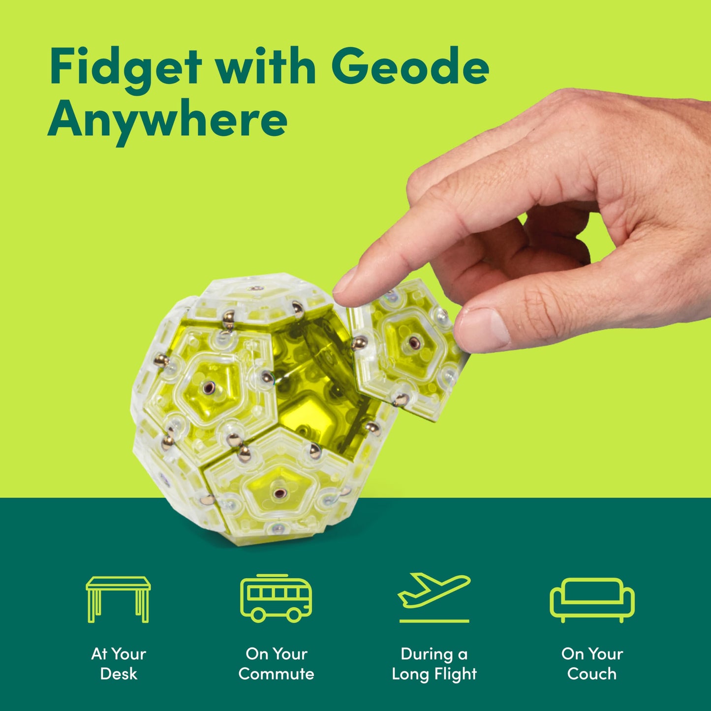 Speks Geode Magnetic Fidget Toy | Sensory Desk Toy for Adults & Teens 14+ | Stress Relief Gift | Sphere, Cool