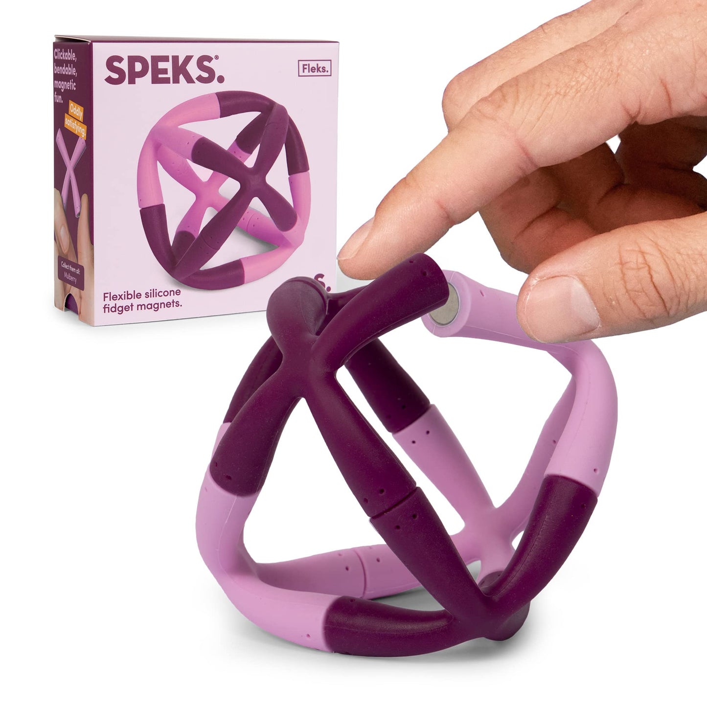 Speks Fleks Flexible Silicone Magnetic Fidget Toy - Fun Desk Toy for Adults & Teens 14+ | Sensory Gadget, Stress Relief | 6-Piece Set, Evergreen