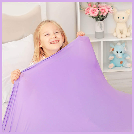 Sensory Compression Blanket | Spandex Bed Sheet for Kids & Adults | Deep Relaxing Feeling, Release Oxytocin | Helps With: SPD, Anxiety, ADHD, Autism and More | Breathable & Stretchable | Full Size
