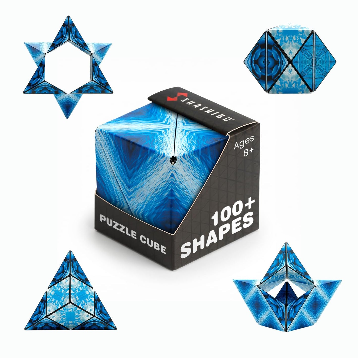 Shashibo Sensory Fidget Toy for Adults & Kids, Stress Relief Fidget Toy for Adults, Teens & Kids, Cool Fidget Toys for Desk, Classroom Must Have, Sensory Shape Shifting Cube, 100+ Possible Shapes
