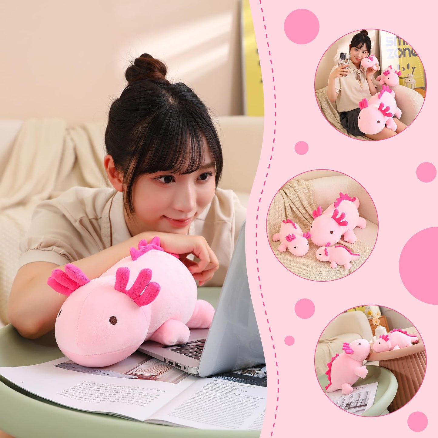 SQEQE Weighted Dinosaur Plush, Weighted Dinosaur Stuffed Animal, Dino Plushies Dino Pillow Toy Gift for Kids Adults 9.8 Inch, 0.8 Lbs