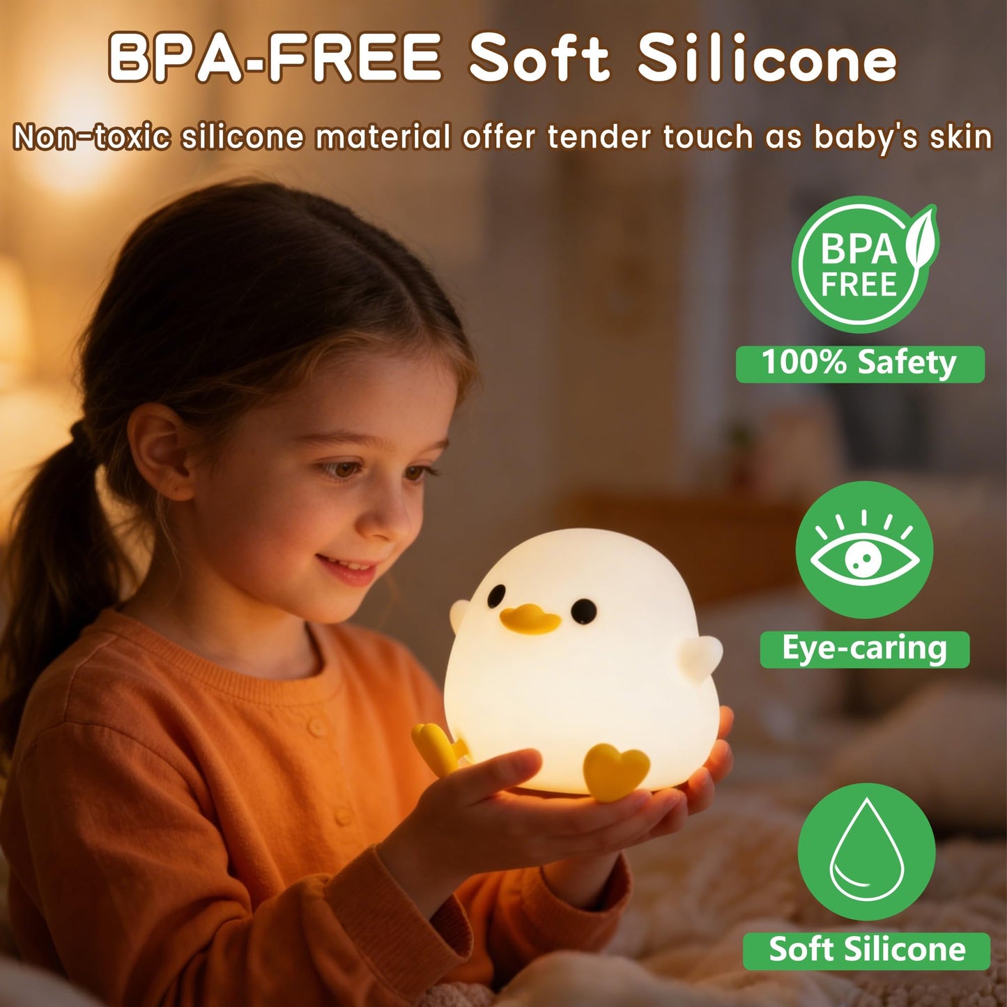 FAMIDUO Capybara Night Light for Kids,Safe Squishy Silicone Nursery Light with Timer,Dimmable & Rechargeable Touch Bedside Lamp, Cute Capybara Gifts for Boys Girls Toddlers, Baby & Kids Room Decor