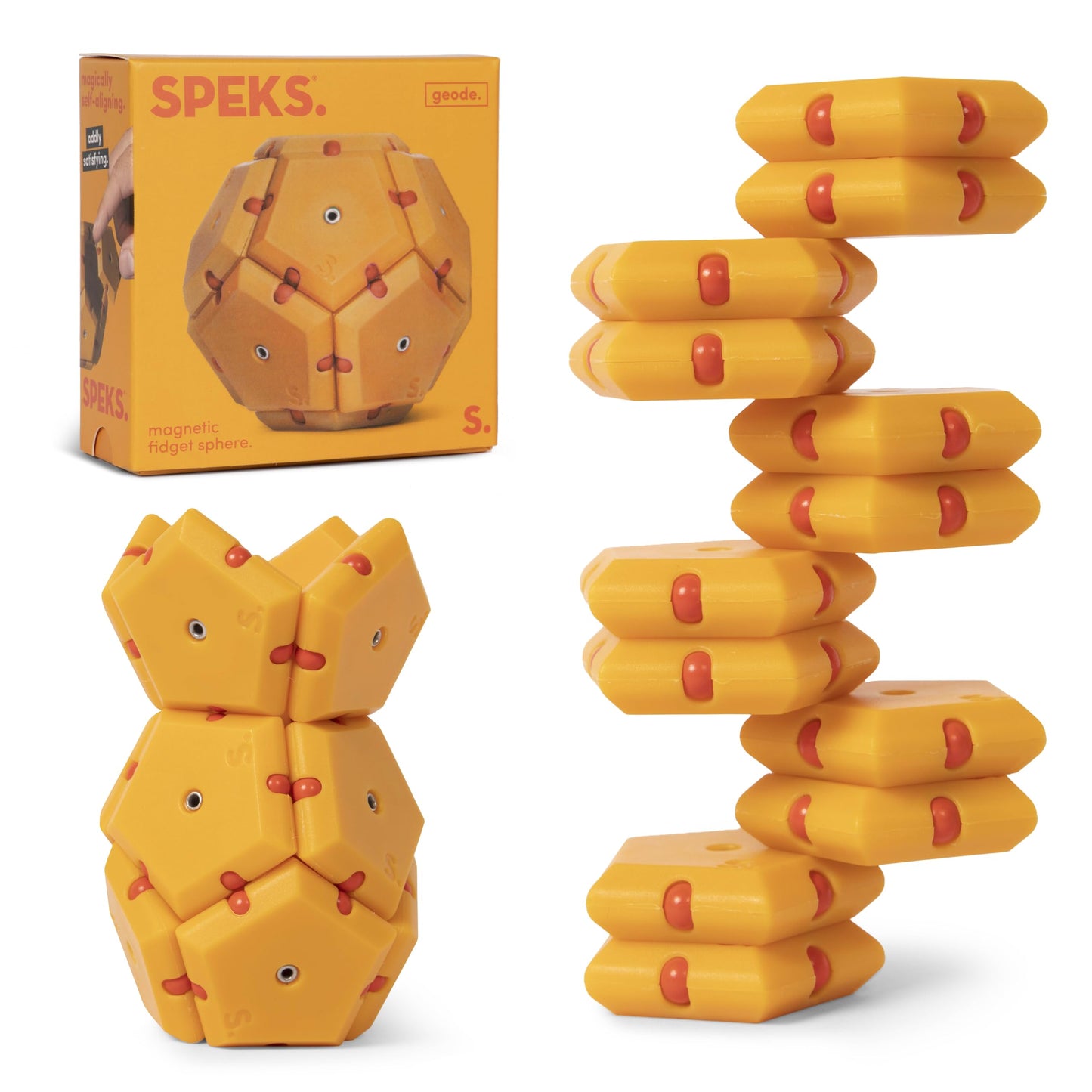 Speks Geode Magnetic Fidget Toy | Sensory Desk Toy for Adults & Teens 14+ | Stress Relief Gift | Sphere, Cool