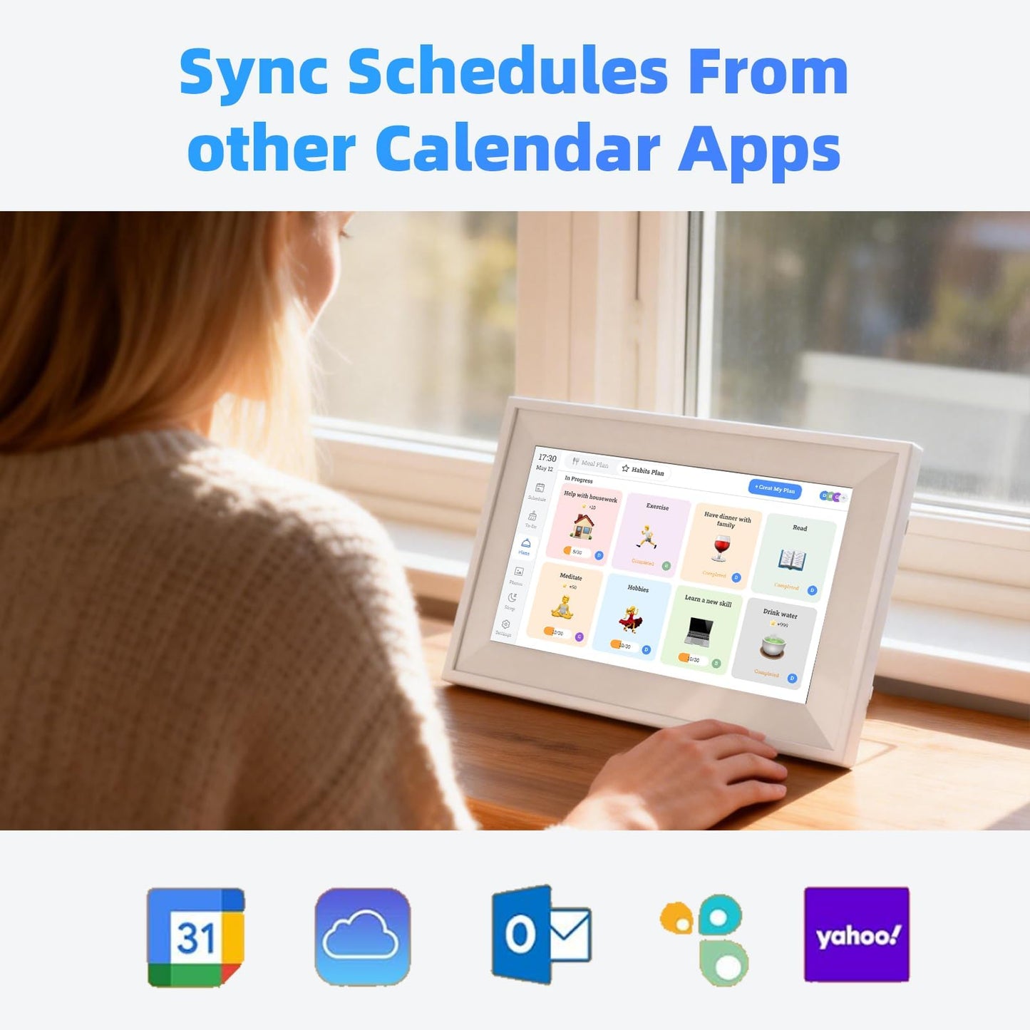 10.1" Smart Chore Chart & Visual Schedule for Kids - Digital Daily Routine Board, Neurodivergent Friendly Gamified Planner display, App Syncs w/ Google Calendar, No Subscription (Classic Routine Edition)