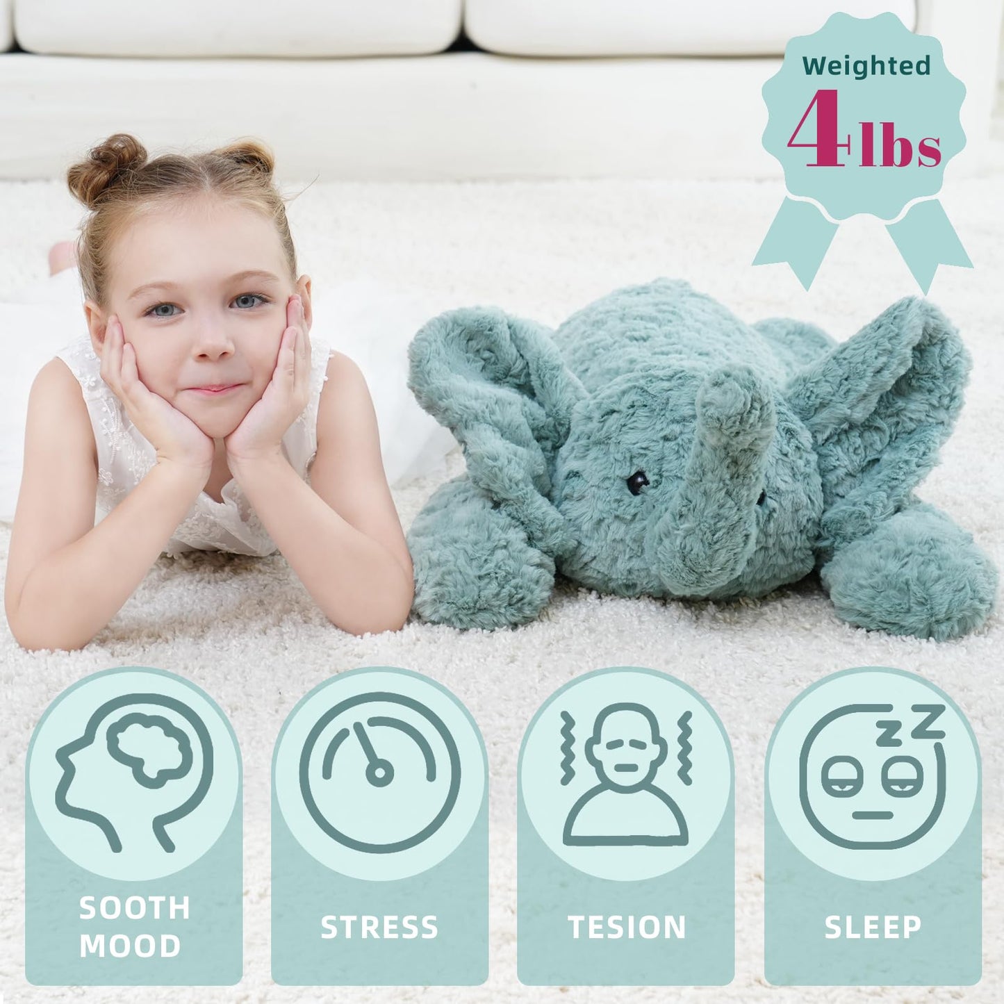 Weighted Sloth Stuffed Animal – 25 Inch, 4 lbs Plush Lying Toy for Kids and Adults – Soft and Cozy Weighted Companion for Bedtime, Gifting, and Everyday Comfort