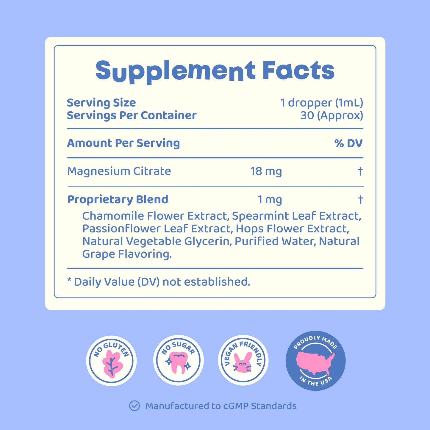 JoySpring Calmify Kids Magnesium Citrate Drops, 30 Servings, Ages 3+ | With chamomile and passion flower, fast-absorbing support for calm and relaxation, sugar-free vegan liquid, gentle daily use
