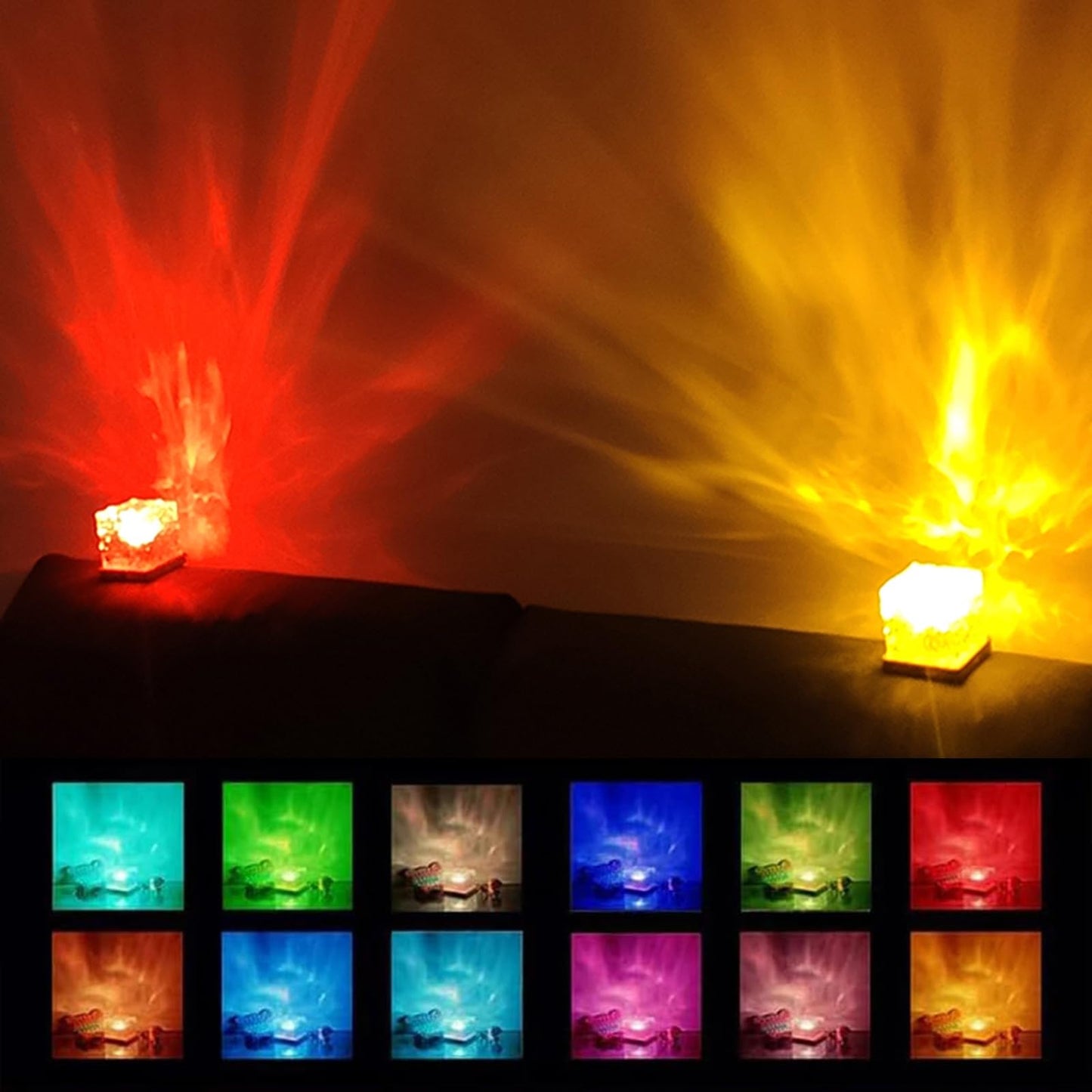 Ocean Wave Projector Light, 16-Color LED Shower Lamp with Remote, 3D Water Ripple Projection, Romantic Ambient Lighting for Kids Room, Relaxation, Bedroom, Bathroom & Night Light