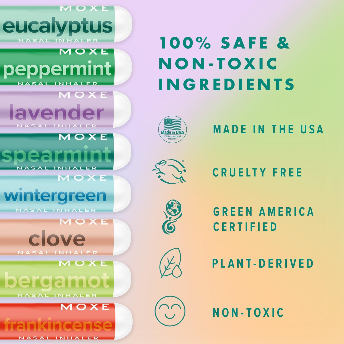 MOXE Lavender Essential Oil Nasal Inhaler, Therapeutic No-Mess Aromatherapy, Relaxation, Naturally Calming, Before Sleep Routine, Uplifts Mood, Pure and Undiluted, Made in USA (1 Pack)
