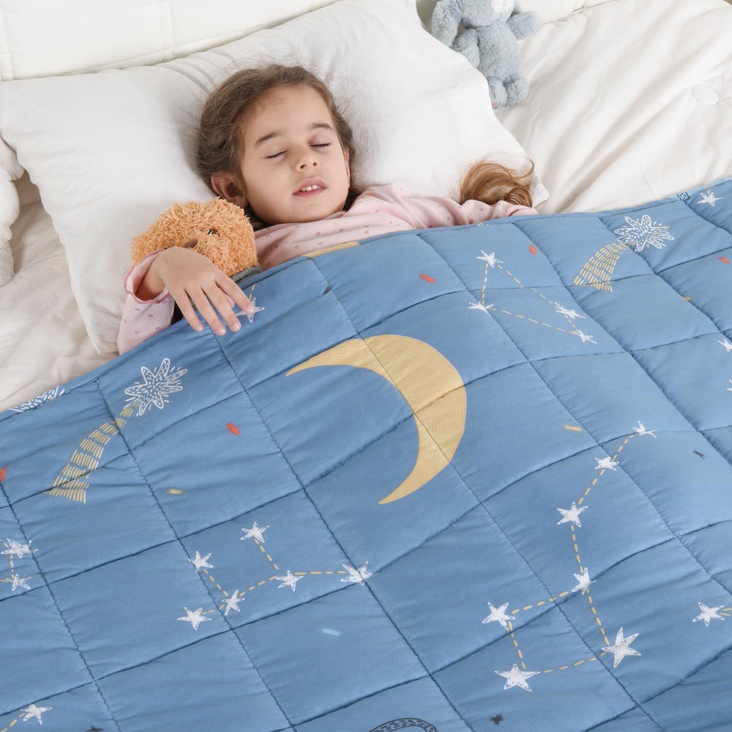 Kivik Weighted Blanket 3lbs, Blue Dinosaur Weighted Blankets, Cute Small Weighted Blankets 3 Pounds, Washable Soft Heavy Blanket Throw for All-Season, 36x48 Inches Blue