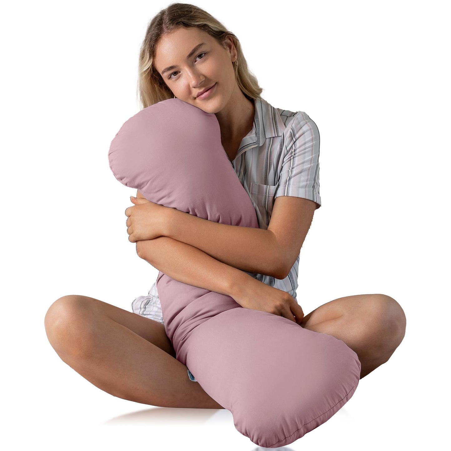 SleepCloud Weighted Body Pillow 6.5lbs - Weighted Pillow for Deeper Sleep (41" x 10") - Cooling Body Pillows for Adults, Full Body Pillow for Sleeping, Side Sleeper Body Pillow with Cover