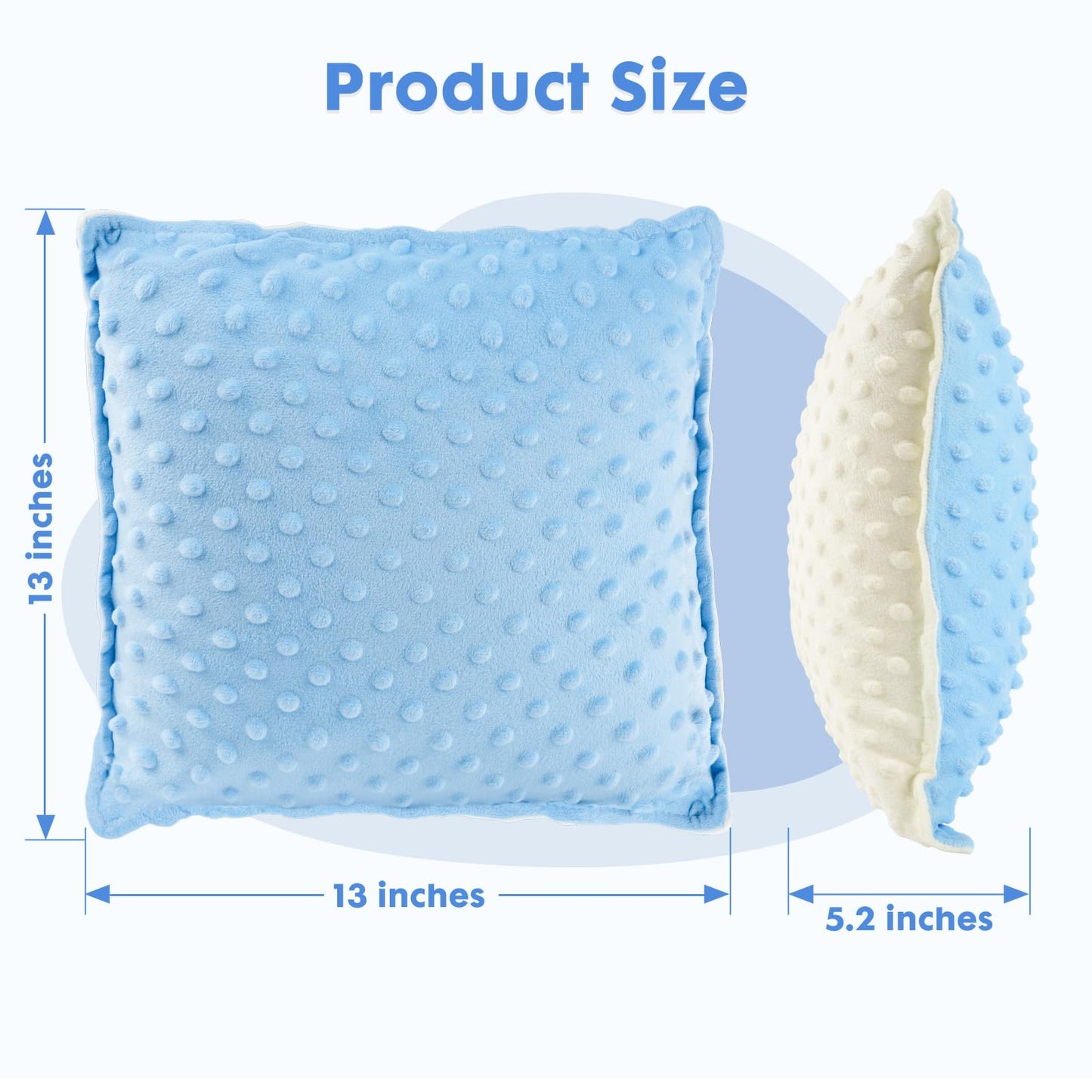 Bmag Sensory Vibrating Pillow for Autistic Kids and Adults,13” x 13” Sensory Toy Gift with Textured Therapy Stimulation Bumps Relief Stress Item for Toddler - Blue and Yellow