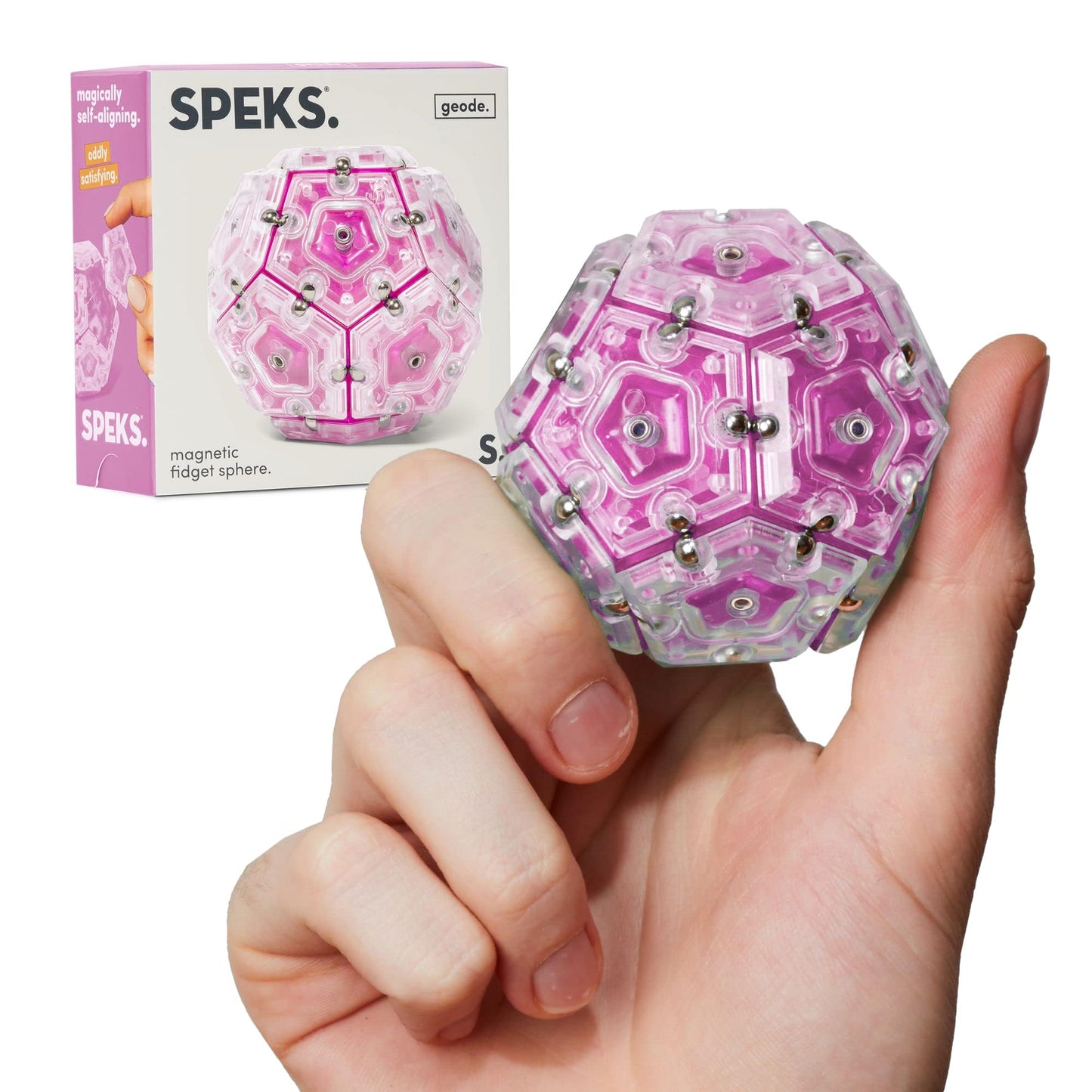 Speks Geode Magnetic Fidget Toy | Sensory Desk Toy for Adults & Teens 14+ | Stress Relief Gift | Sphere, Cool