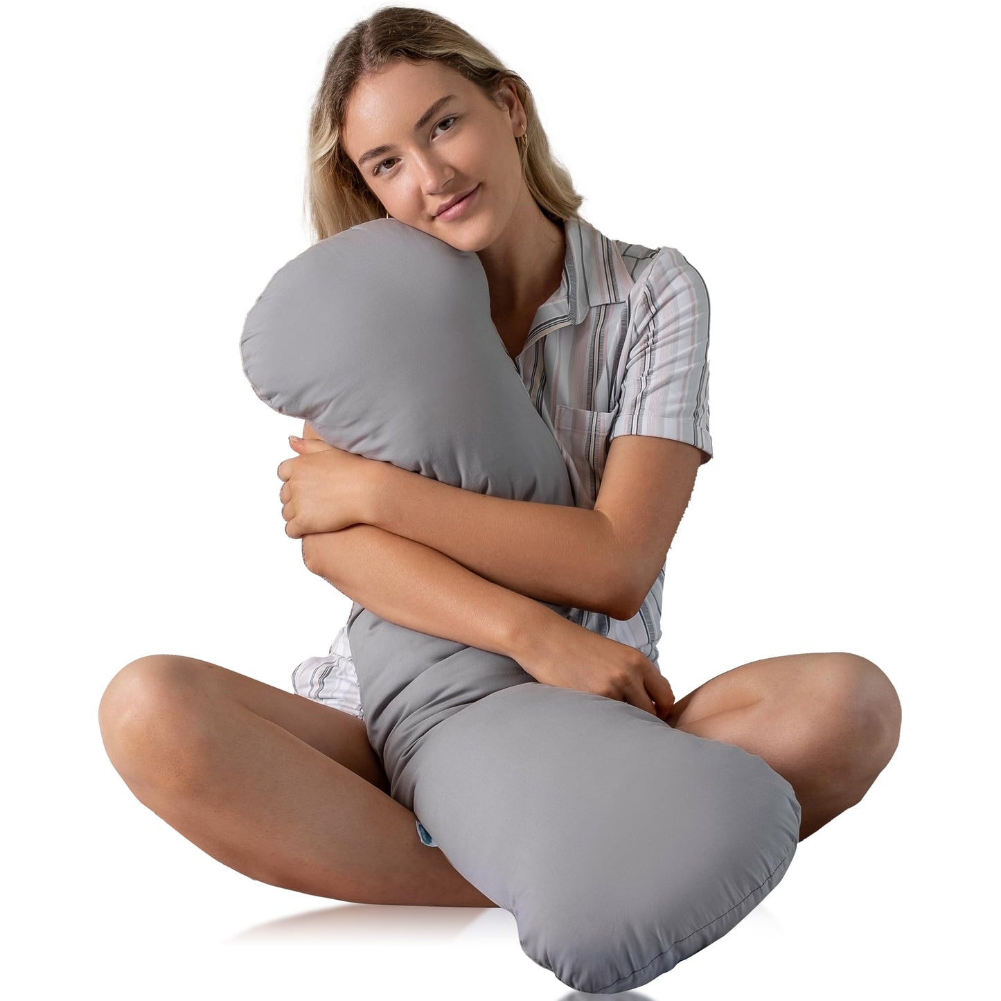 SleepCloud Weighted Body Pillow 6.5lbs - Weighted Pillow for Deeper Sleep (41" x 10") - Cooling Body Pillows for Adults, Full Body Pillow for Sleeping, Side Sleeper Body Pillow with Cover